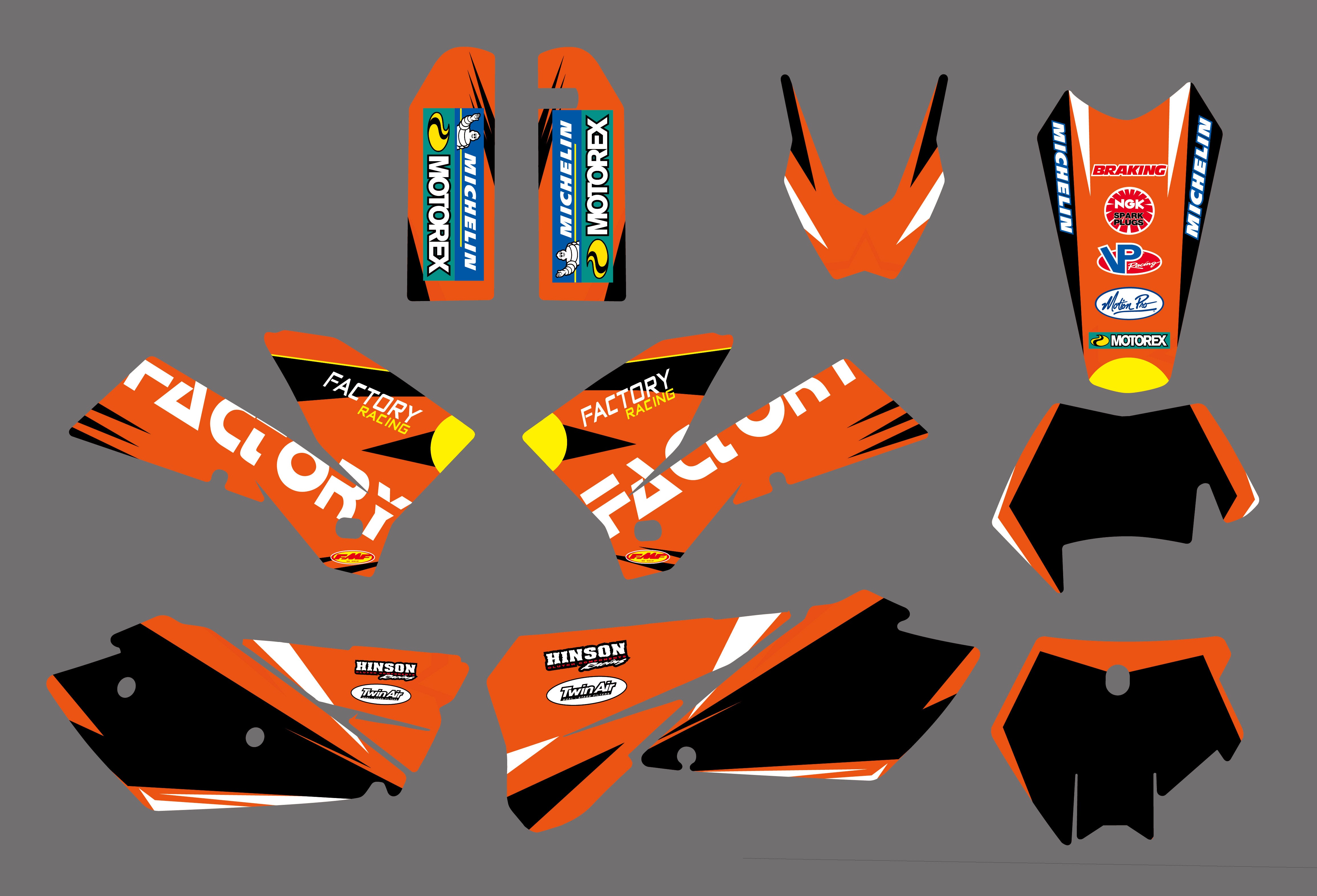 Full Graphic Decal Stickers Kit For KTM EXC 2005-2007