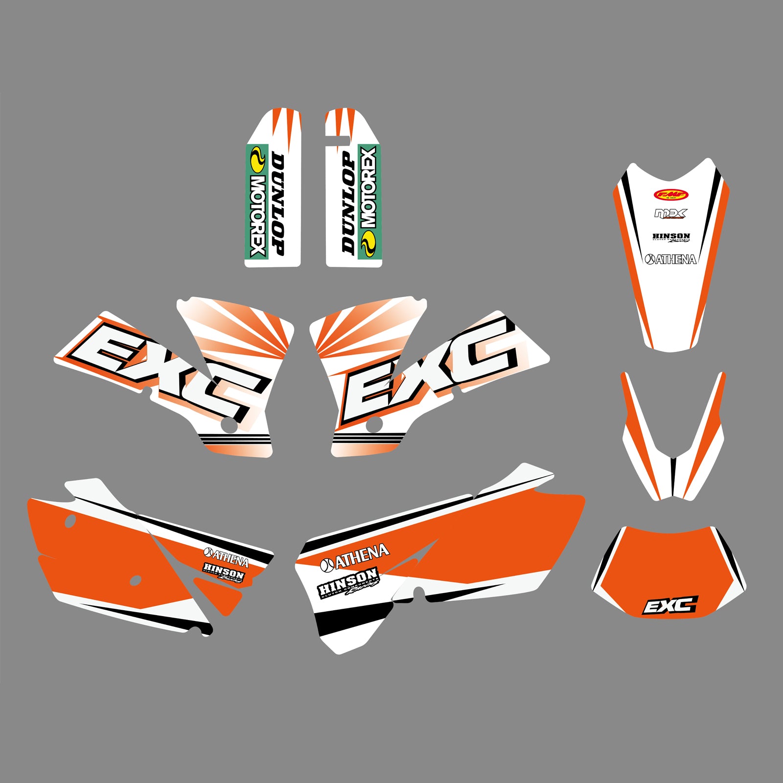 Motorcycle Full Graphic Decals Fender Stickers Set For KTM EXC 2004