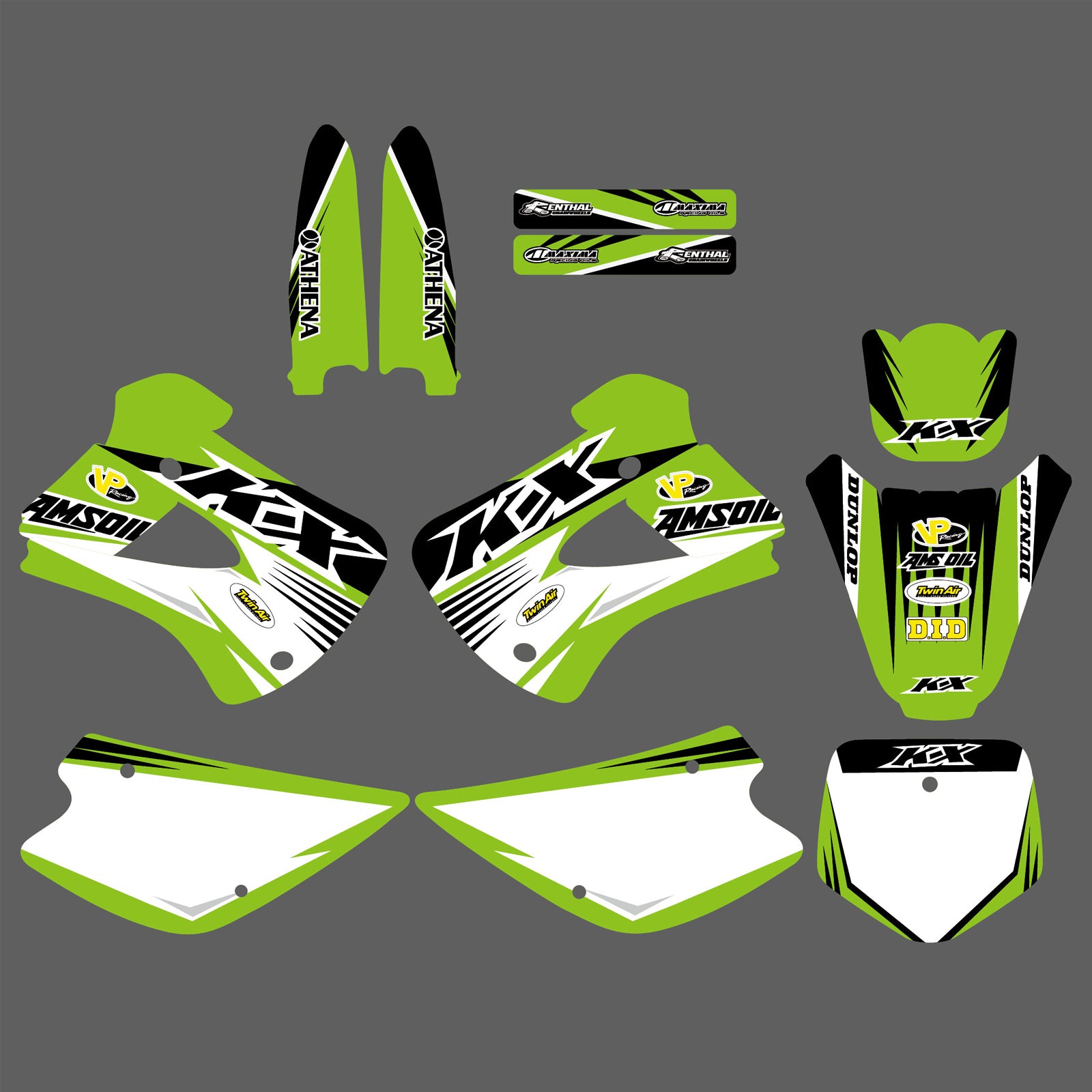 Motocross Full Graphics Background Decal Sticker Kit For Kawasaki KX85 KX100 1998-2012