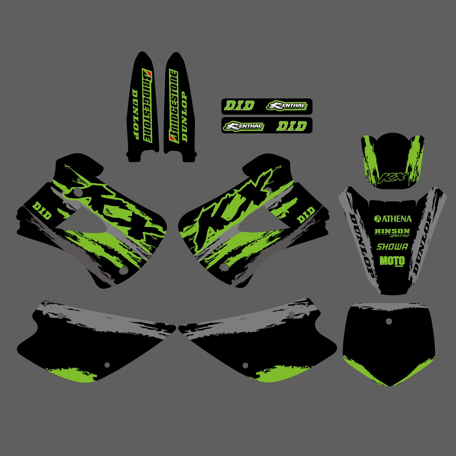 Motocross Full Graphics Background Decal Sticker Kit For Kawasaki KX85 KX100 1998-2012
