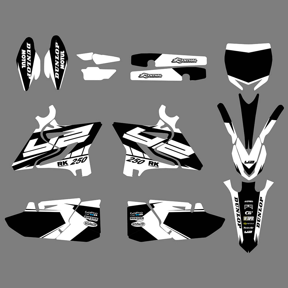 Motocross Team Graphic Decals Stickers Set For Yamaha YZ125/YZ250 2015-2021