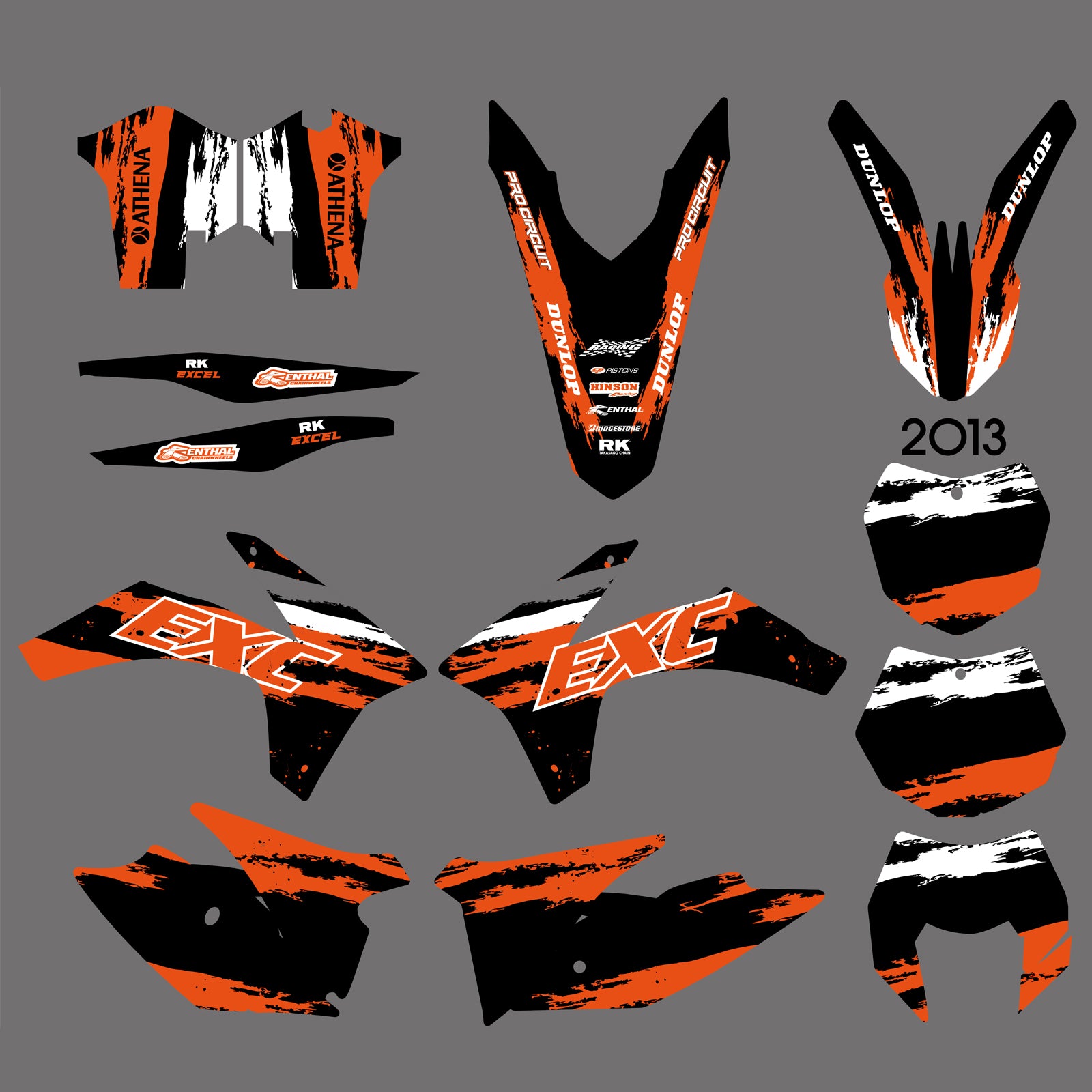 Personality Team Graphics Decals Stickers Kit For KTM EXC 2012-2013 XC 2011