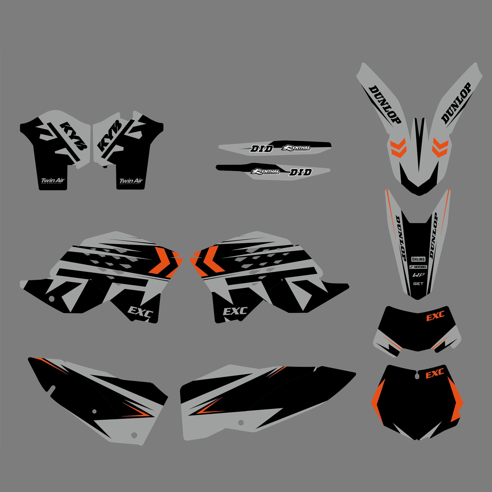 New Style Backgrouds Stickers Kits For KTM EXC 2008-2011