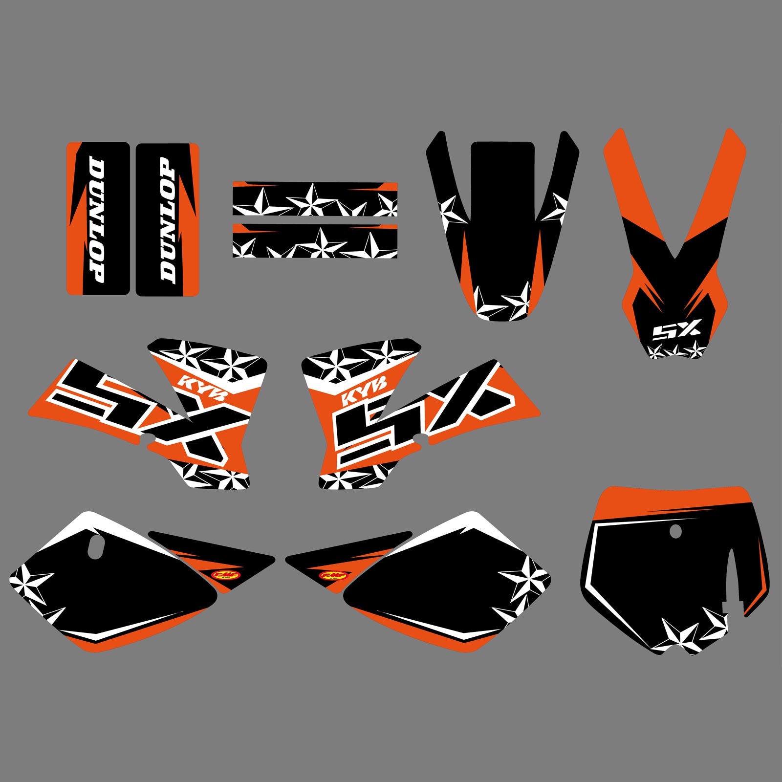New Style Team Graphics Decals For KTM SX 50 2002-2008