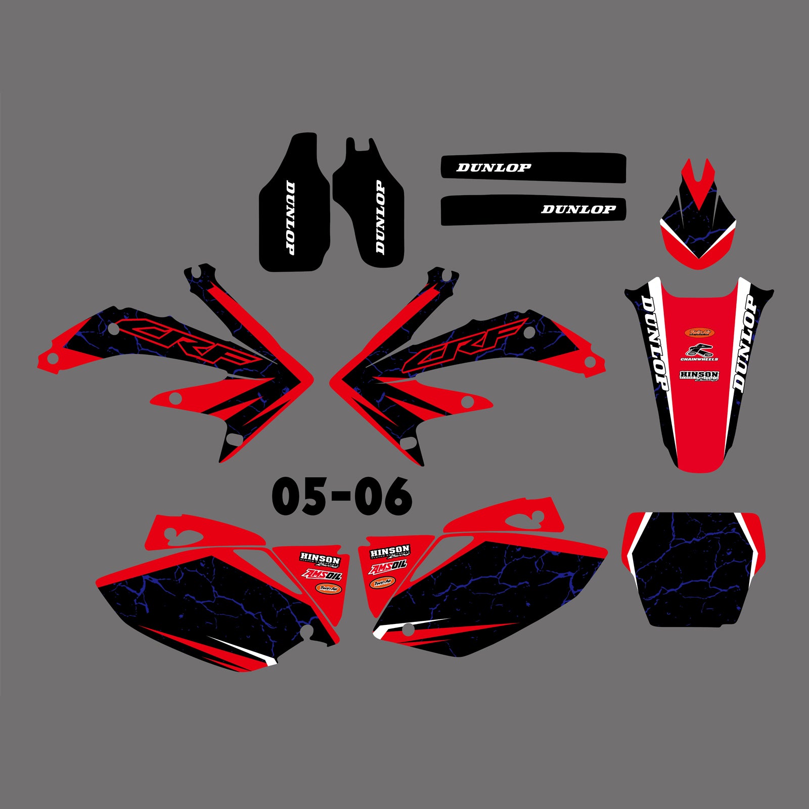 Motorcycle Full Graphics Background Decal Stickers for Honda CRF450R CRF450 2005-2006