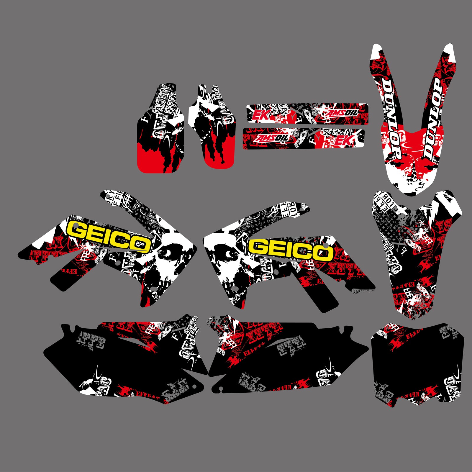 Team Graphics Decals Stickers Kit For Honda CRF250R 2010-2012 CRF450R 2009-2012