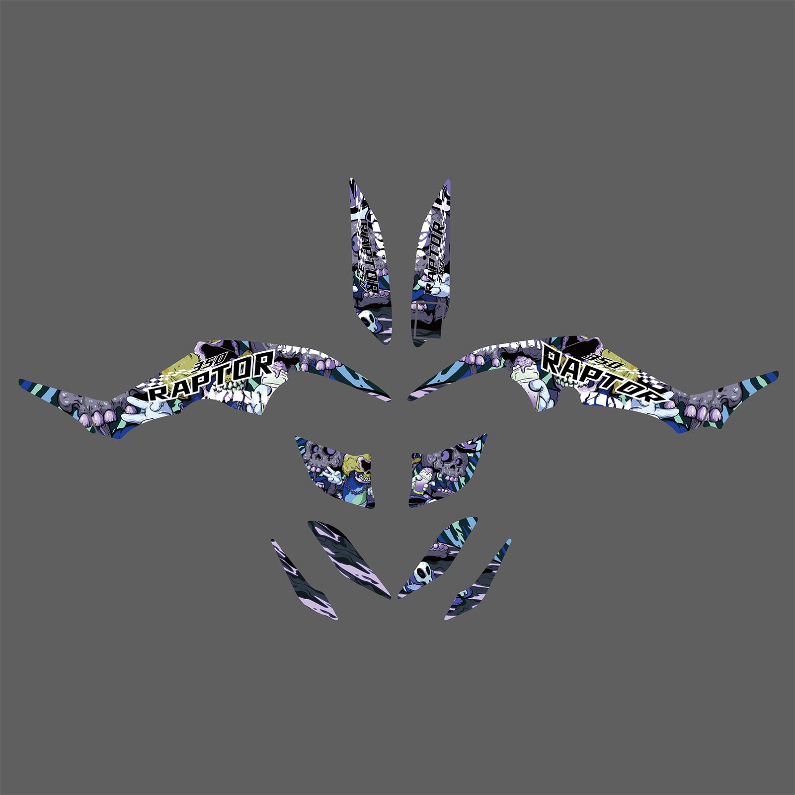 ATV Full Graphics Decals Stickers Kit For YAMAHA RAPTOR 350 2004-Present