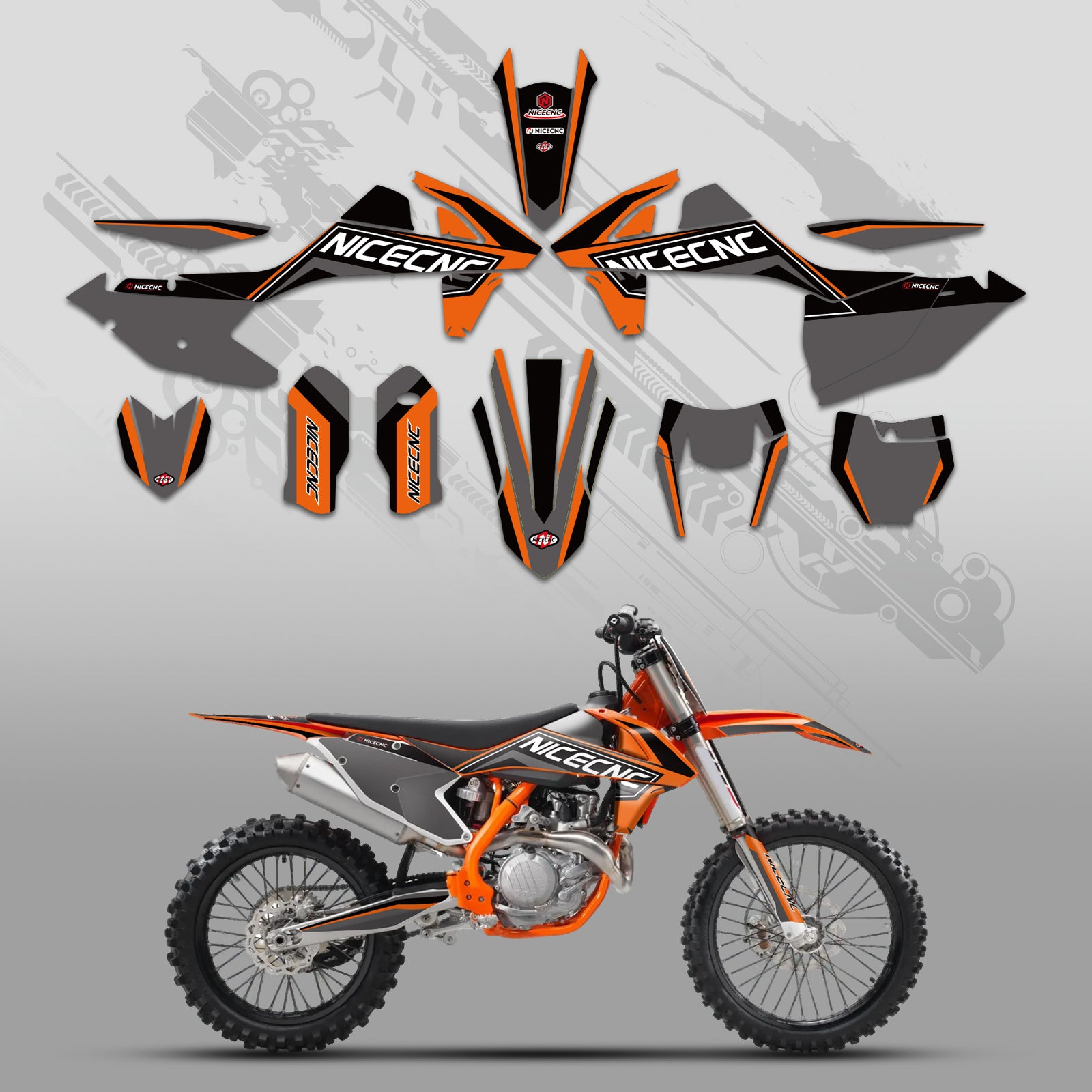 Motorcycle Full Graphics Decals Stickers Kit For KTM SX SXF 125-450 2016-2018