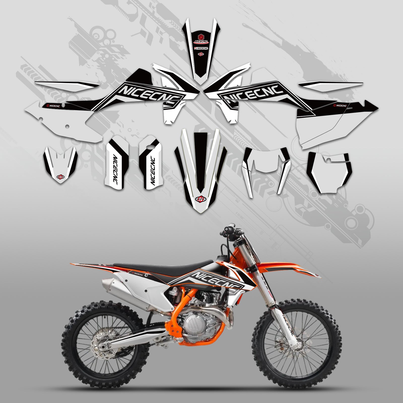 Off-Road Bike Full Graphics Decals Stickers Kit For KTM SX SXF 125-450 2016-2018