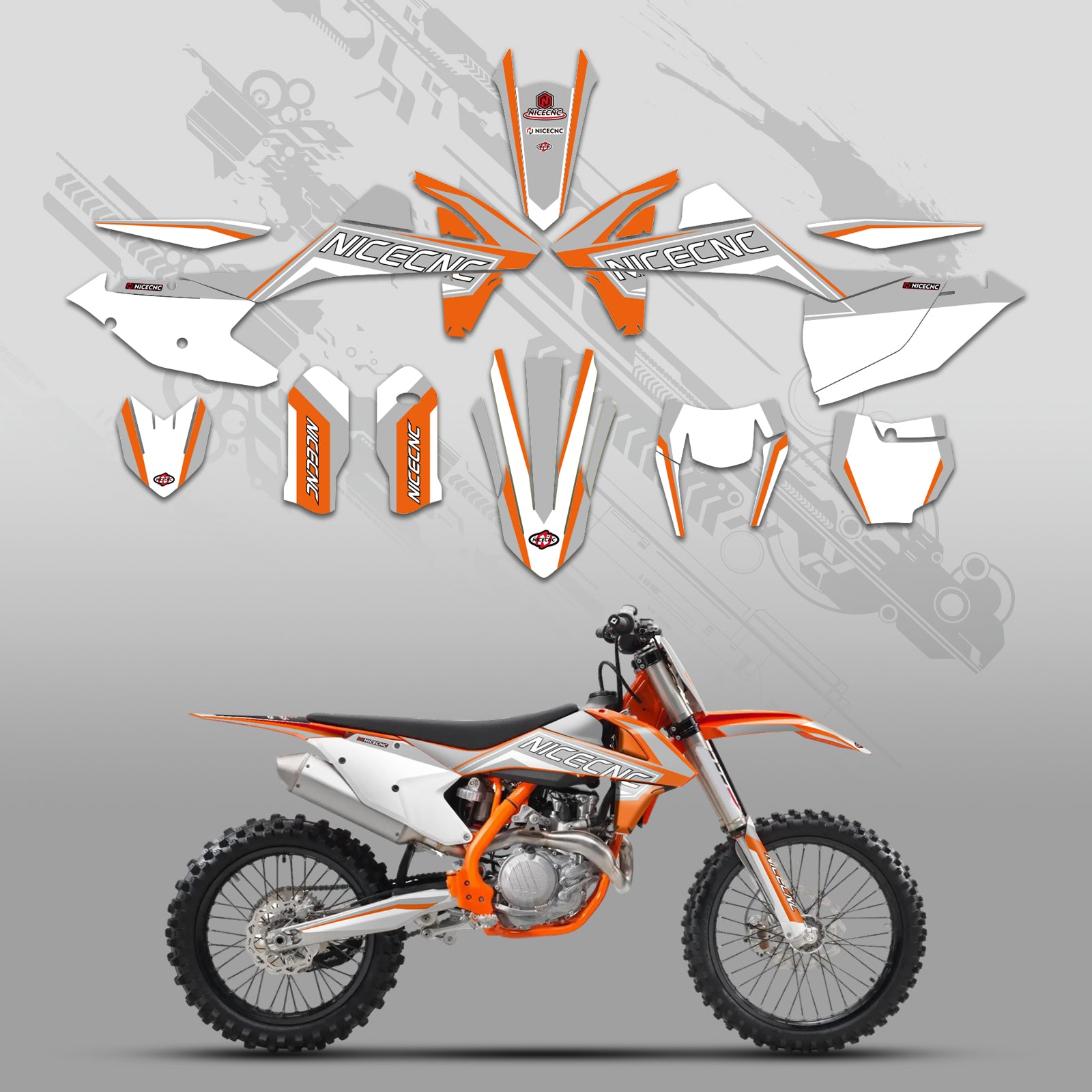 Off-Road Bike Full Graphics Decals Stickers Kit For KTM SX SXF 125-450 2016-2018