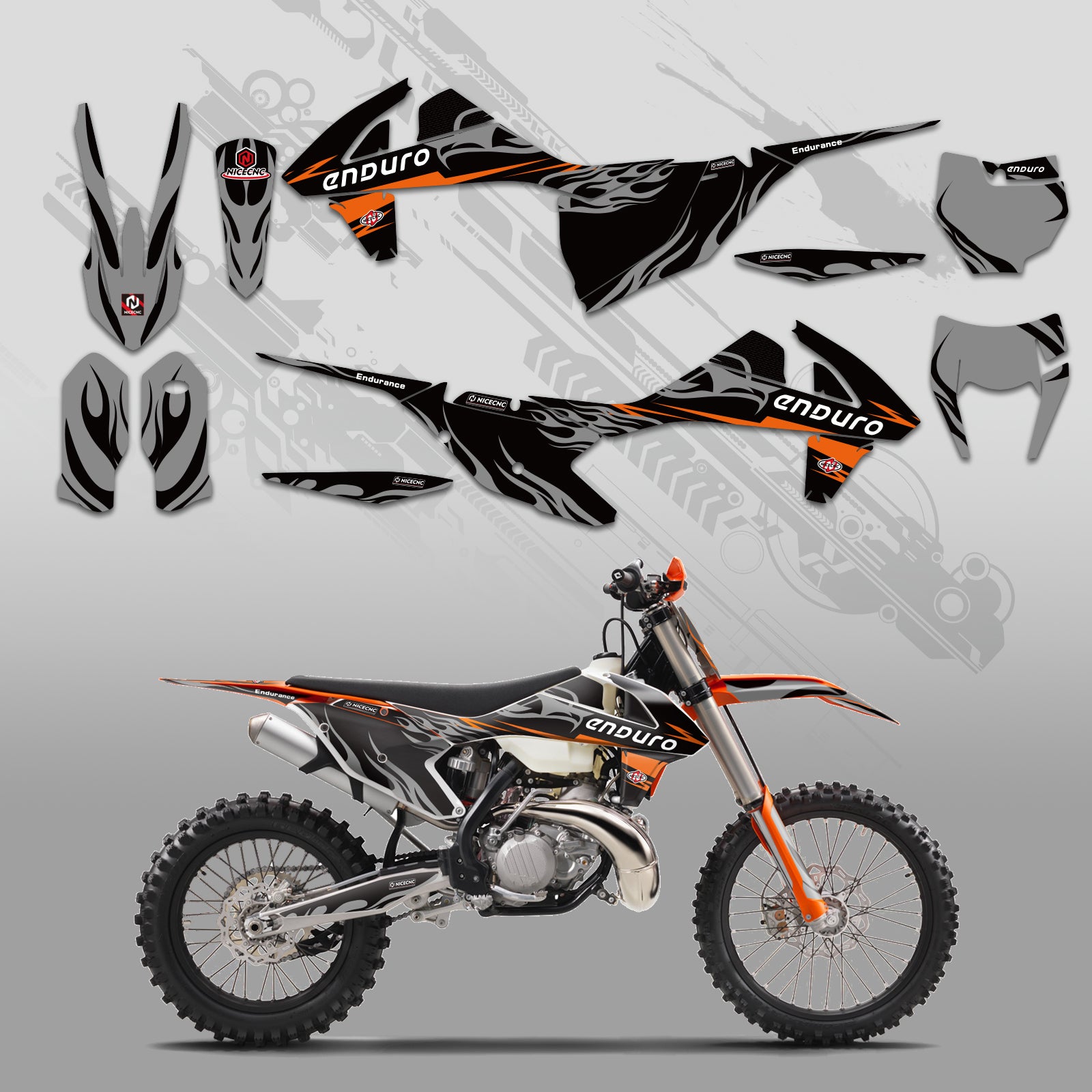 Motorcycle Full Graphics Decals Stickers Kit For KTM EXC/XC/XCF 2017-2019