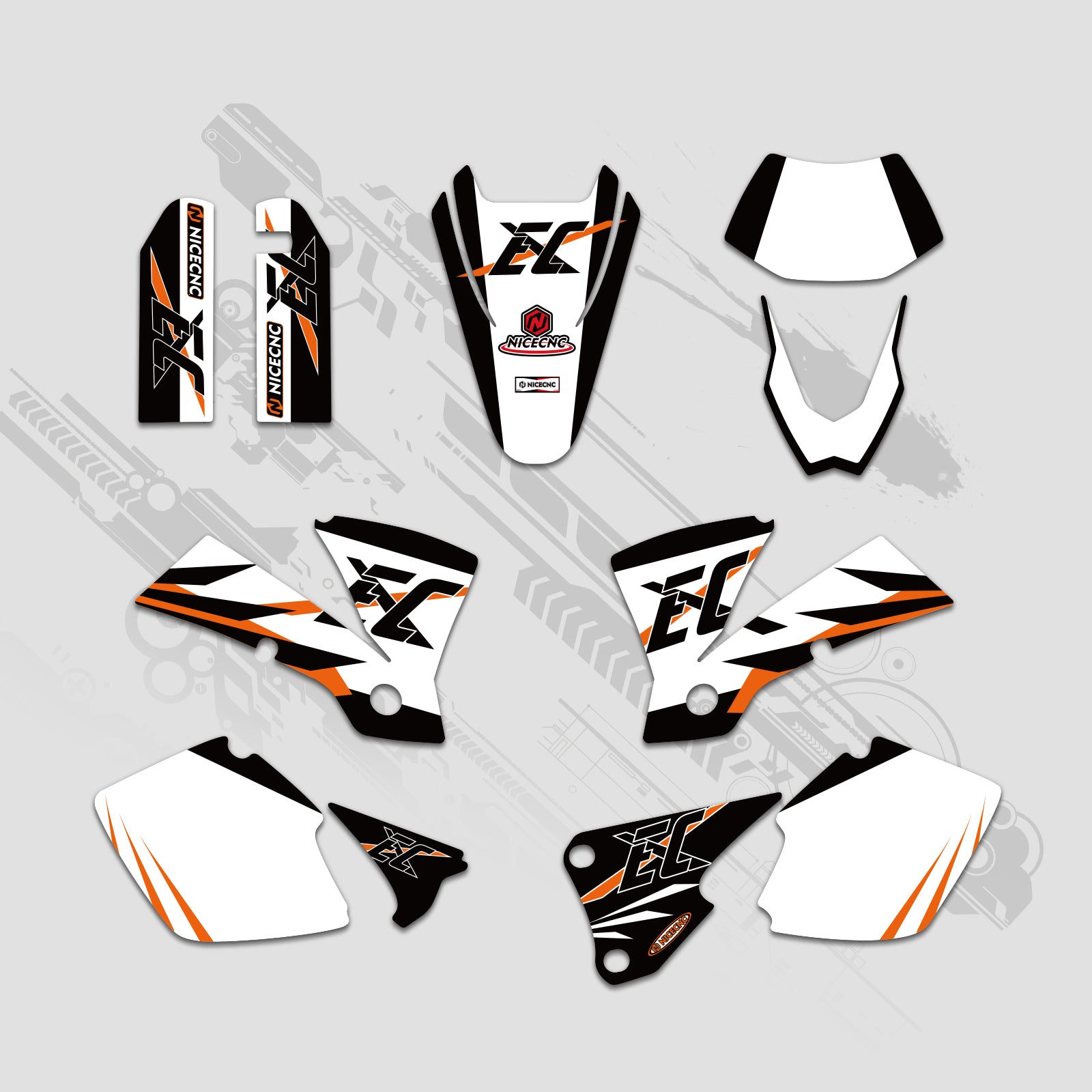 Motorcycle Full Graphics Decals Stickers Kit For KTM EXC 2003