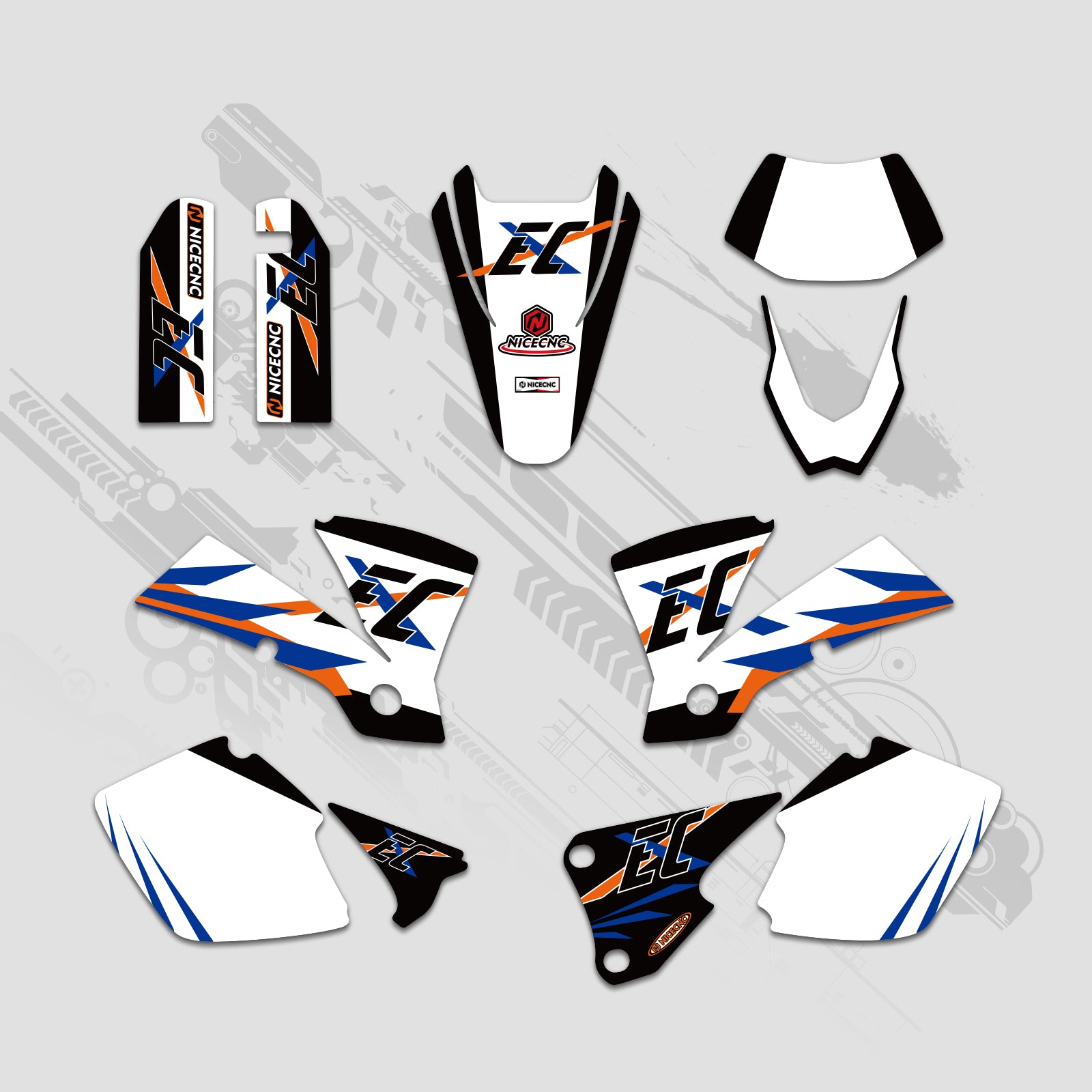 Motorcycle Full Graphics Decals Stickers Kit For KTM EXC 2003