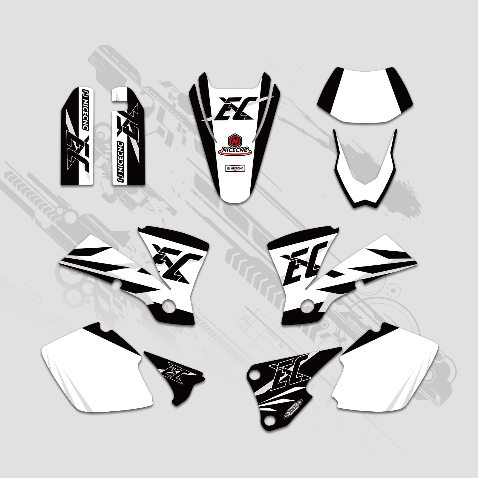 Motorcycle Full Graphics Decals Stickers Kit For KTM EXC 2003