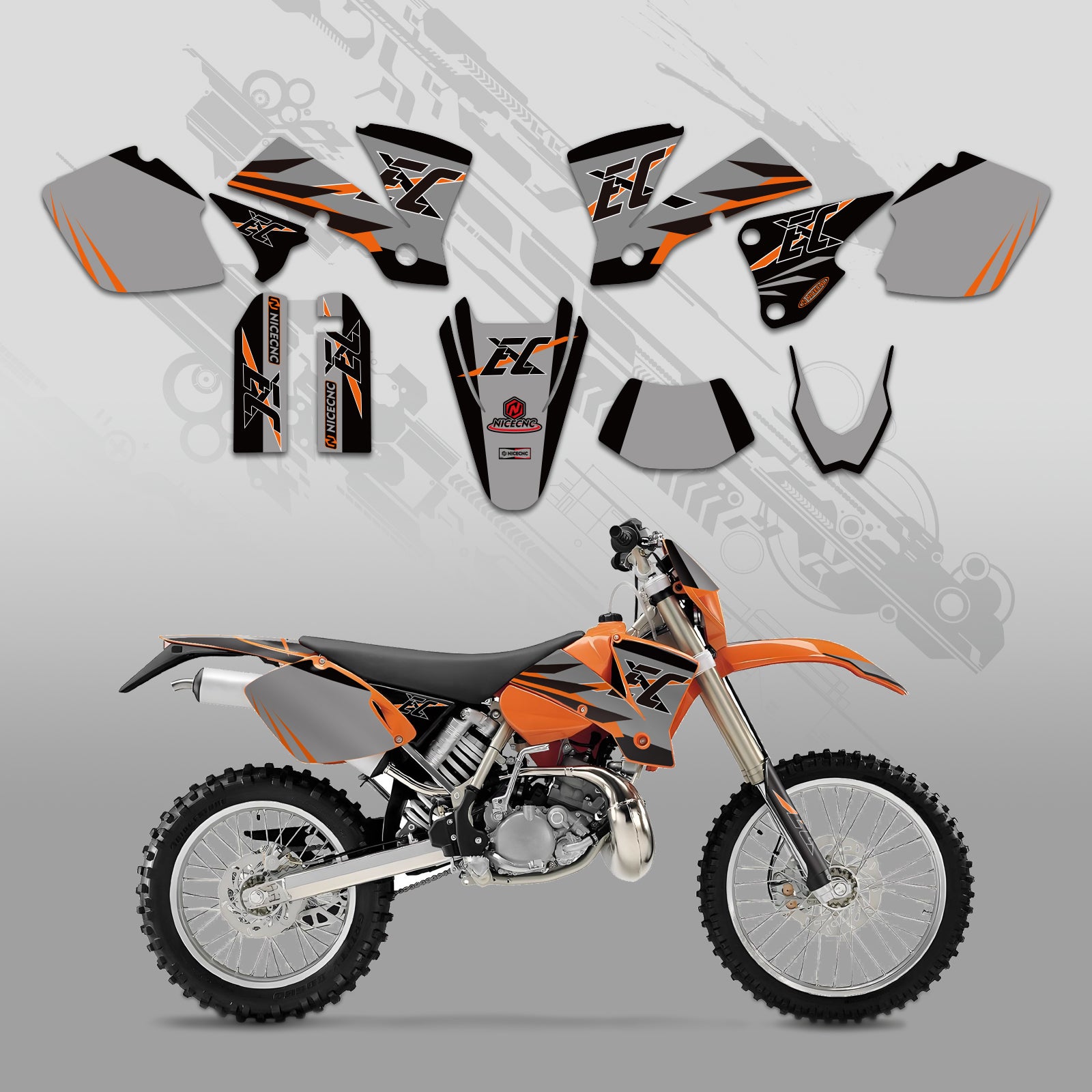 Off-Road Bike Full Graphics Decals Stickers Kit For KTM EXC 2003