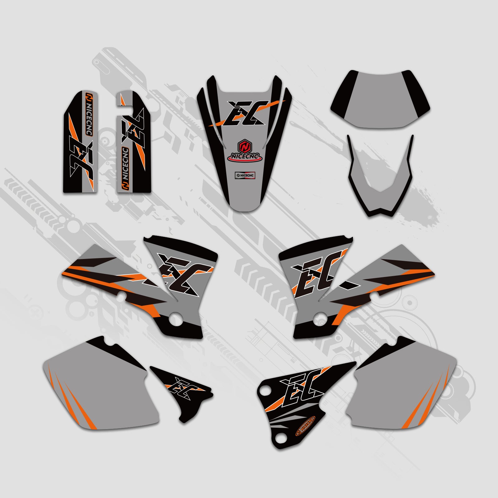 Off-Road Bike Full Graphics Decals Stickers Kit For KTM EXC 2003
