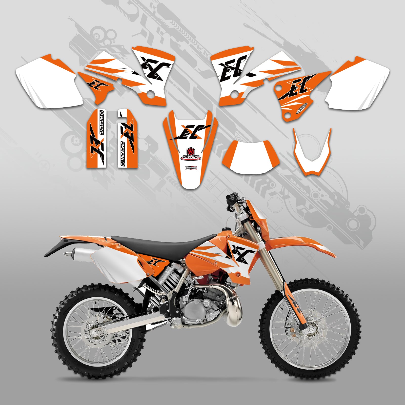 Off-Road Bike Full Graphics Decals Stickers Kit For KTM EXC 2003