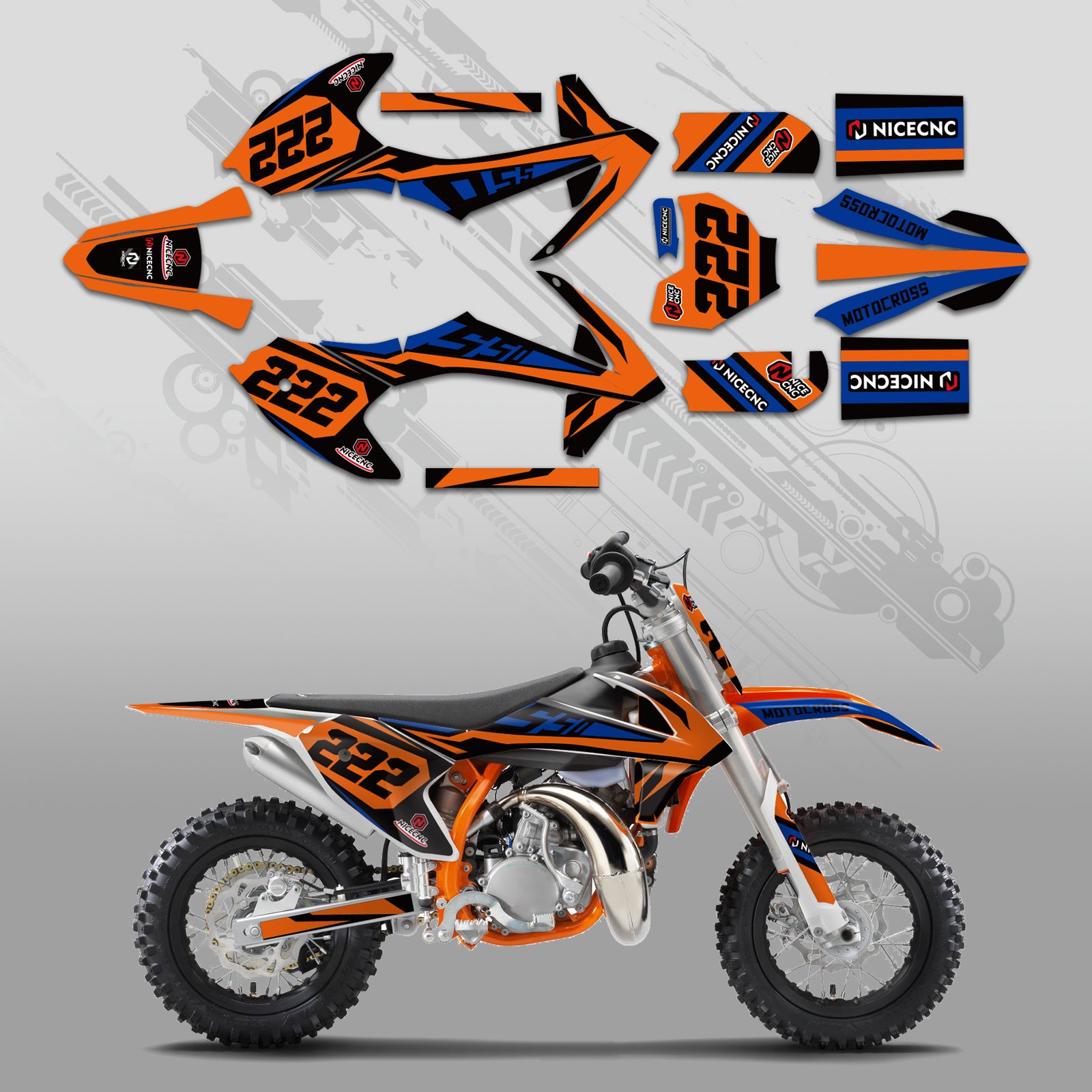 Motorcycle Full Graphics Decals Stickers Kit For KTM SX50 2016-2022