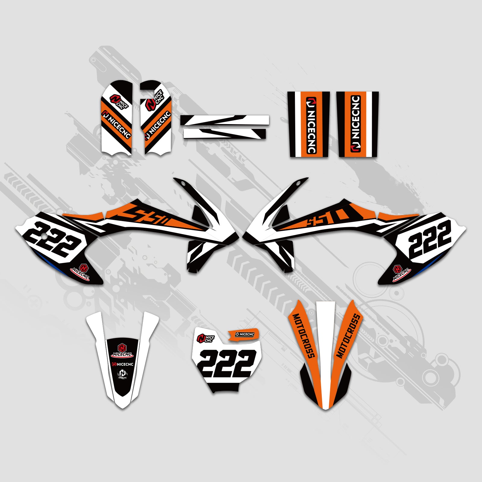 Motorcycle Full Graphics Decals Stickers Kit For KTM SX50 2016-2022