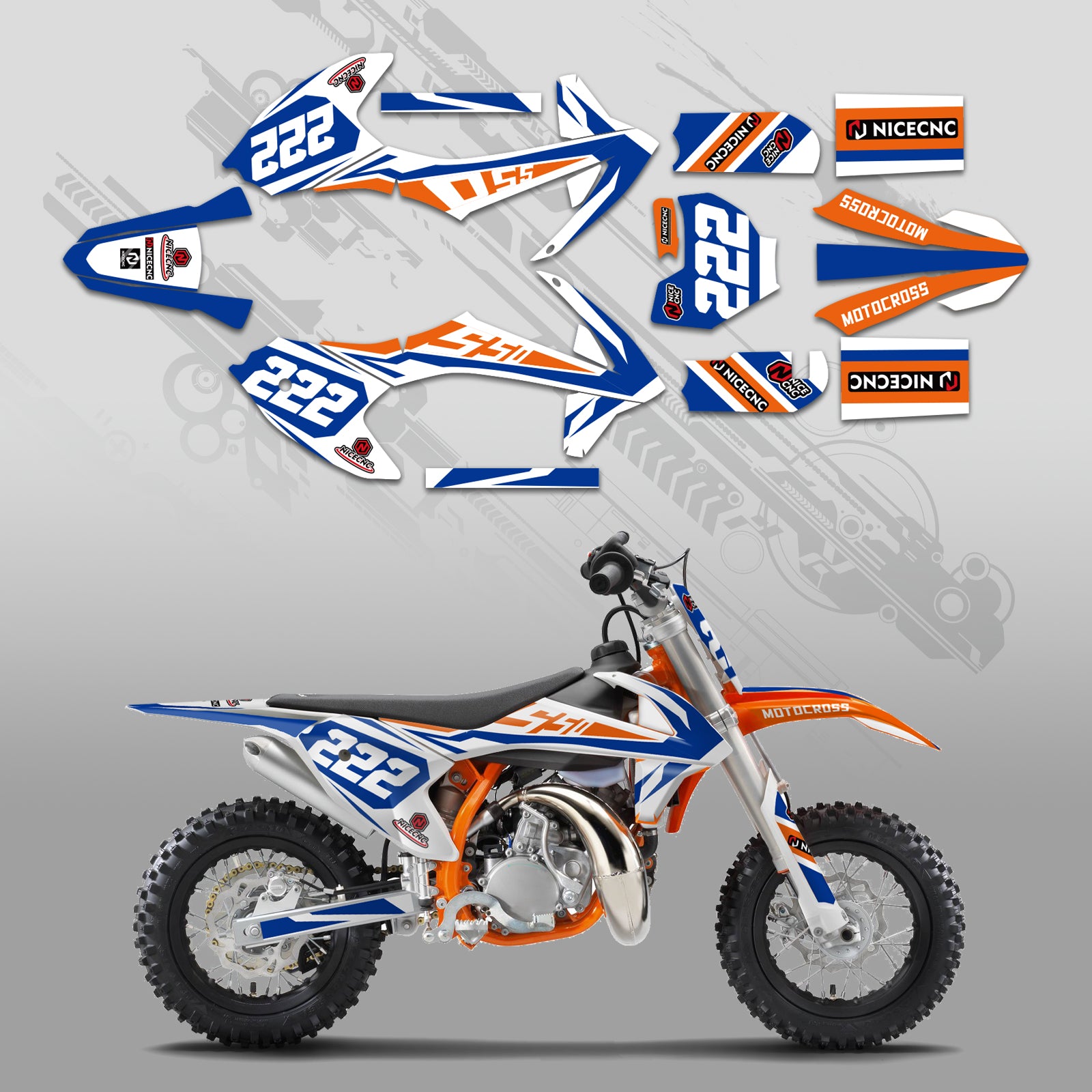 Full Graphics Decals Stickers Kit For KTM SX50 2016-2022
