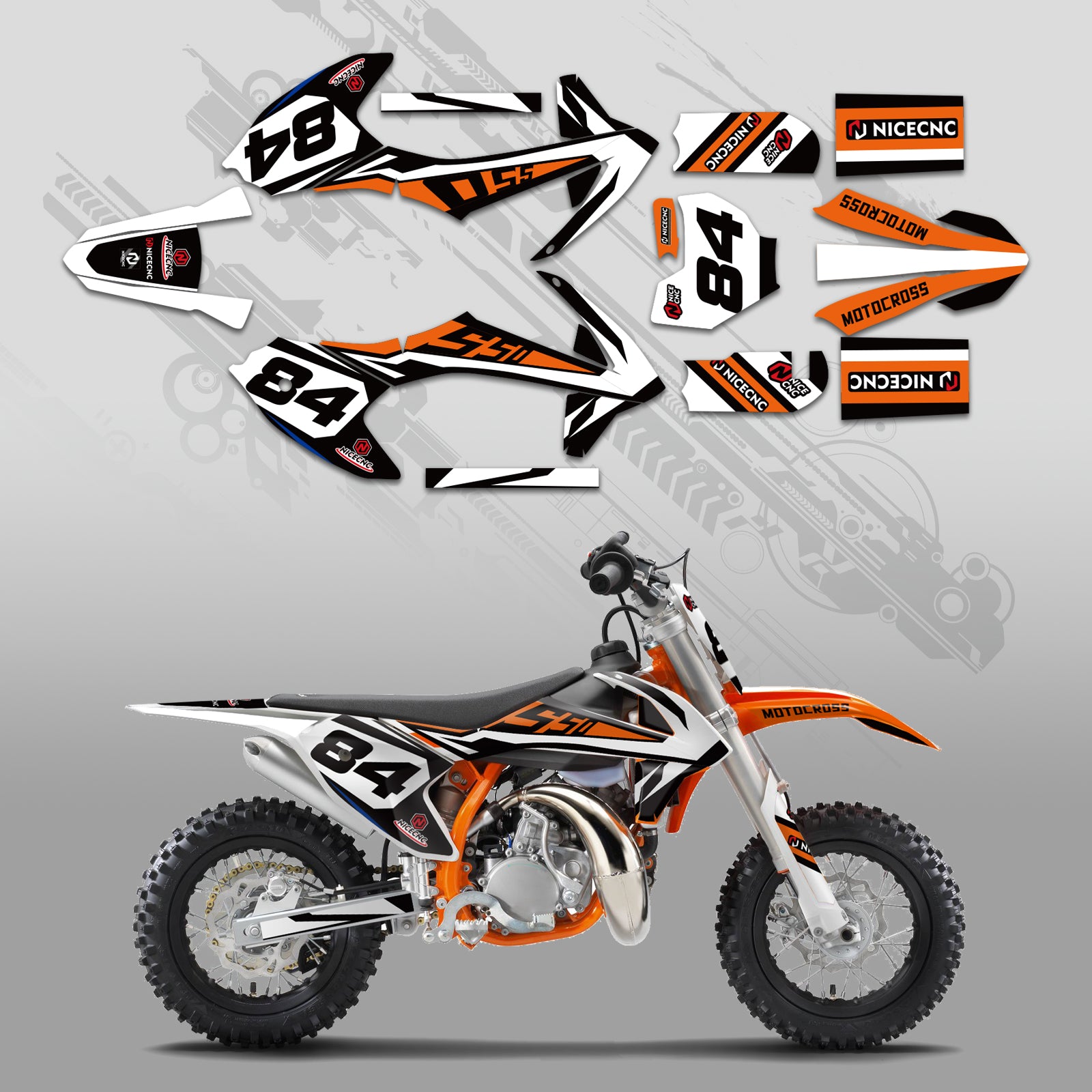 Full Graphics Decals Stickers Kit For KTM SX50 2016-2022