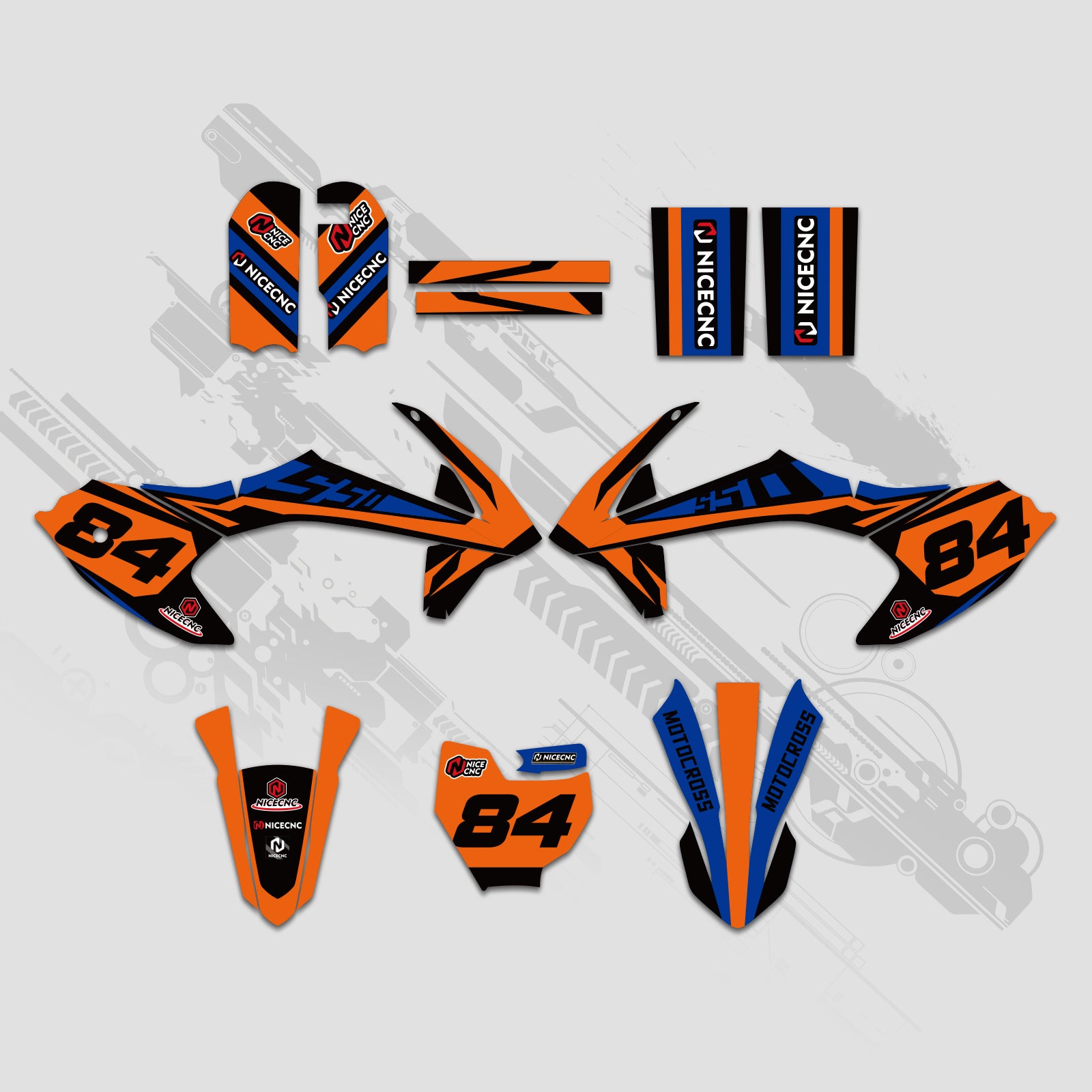 Full Graphics Decals Stickers Kit For KTM SX50 2016-2022