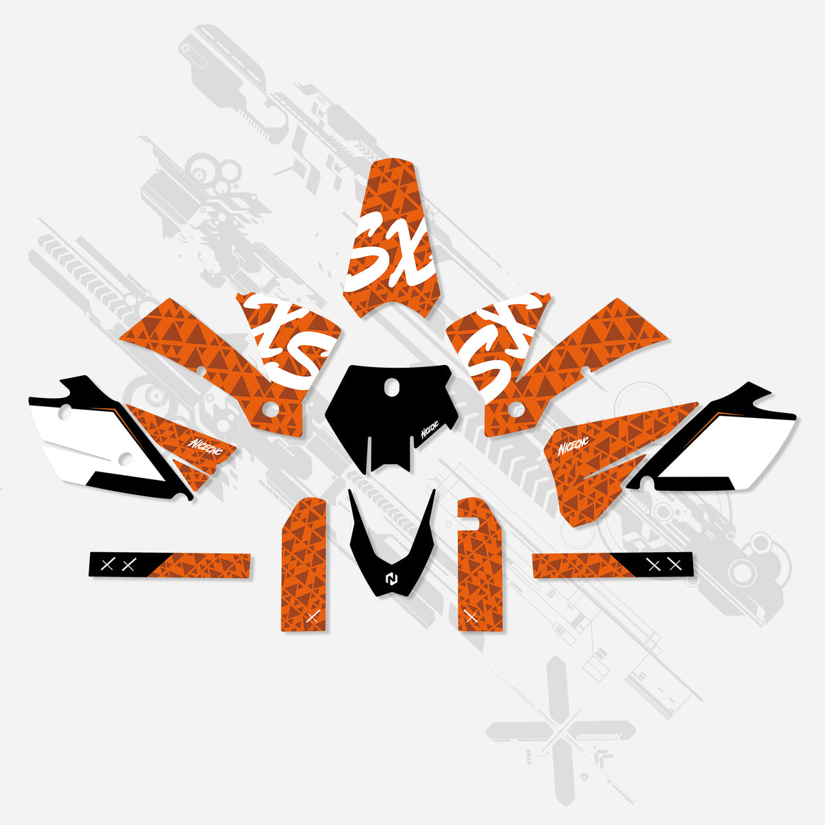 Motorcycle Full Graphics Decals Stickers Set For KTM SX 2003-2004