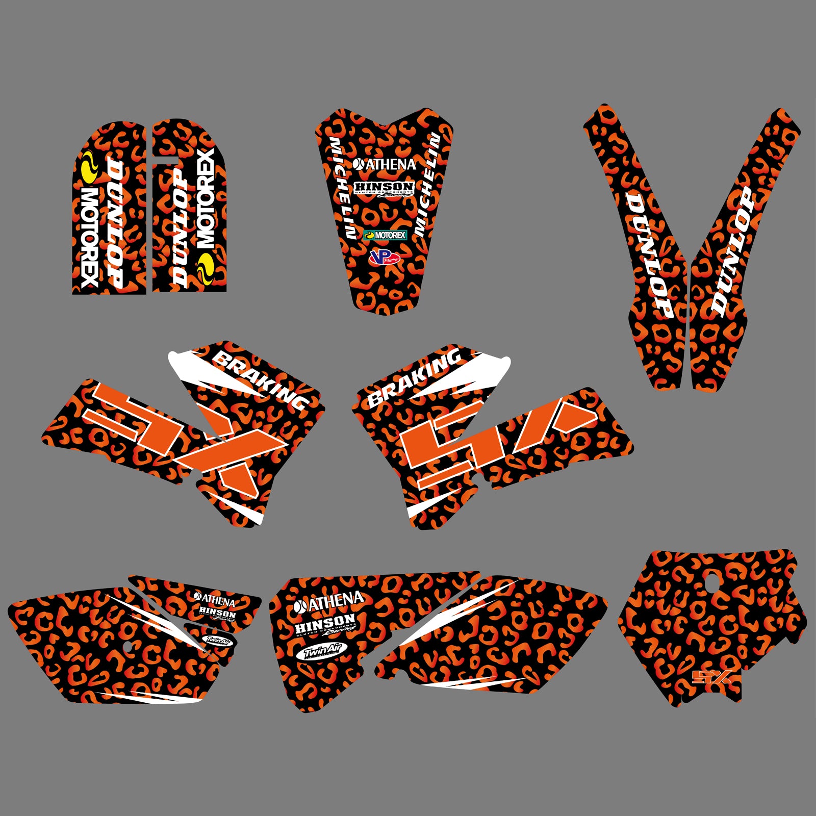 Motocross Full Fairing Graphics Background Sticker Decal Kits for KTM SX85 2006-2012