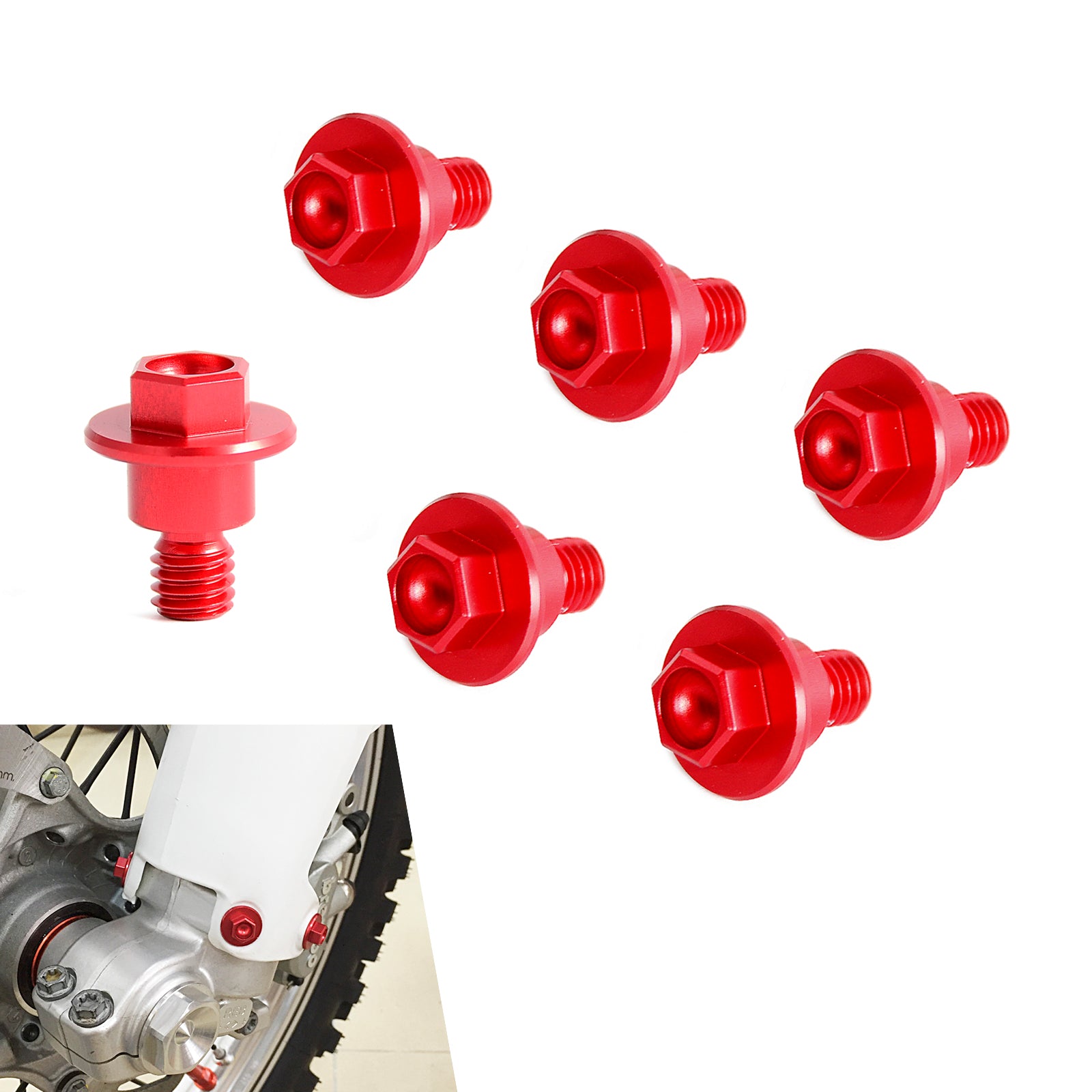 6PCS Front Fork Guard Bolts Screws For Honda CRF150R CRF250R CRF450R