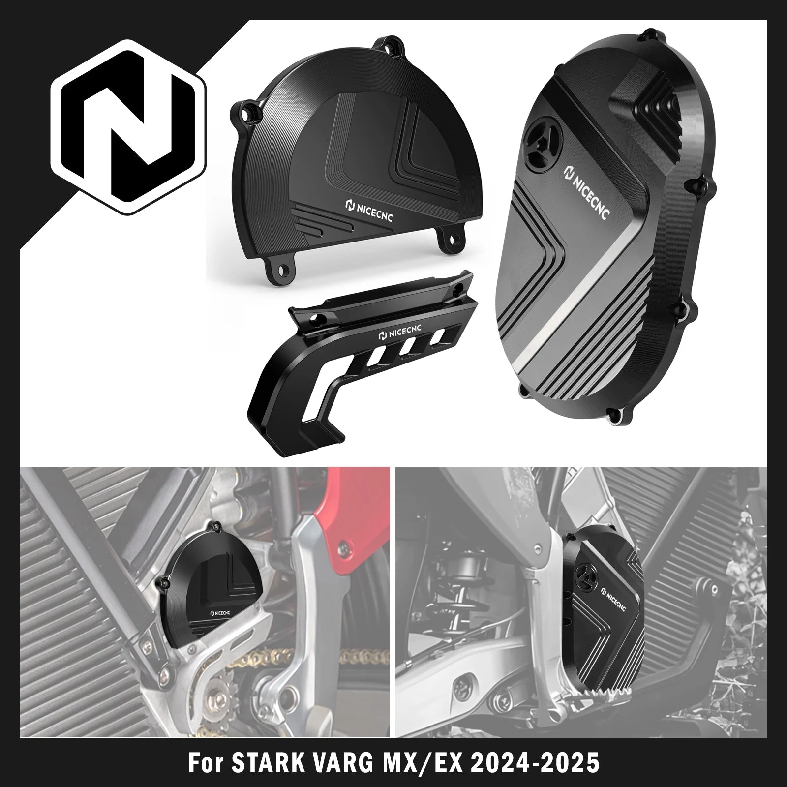 Left Right Motor Cover & Sprocket Chain Guard For Stark Varg MX / EX 2024-2025