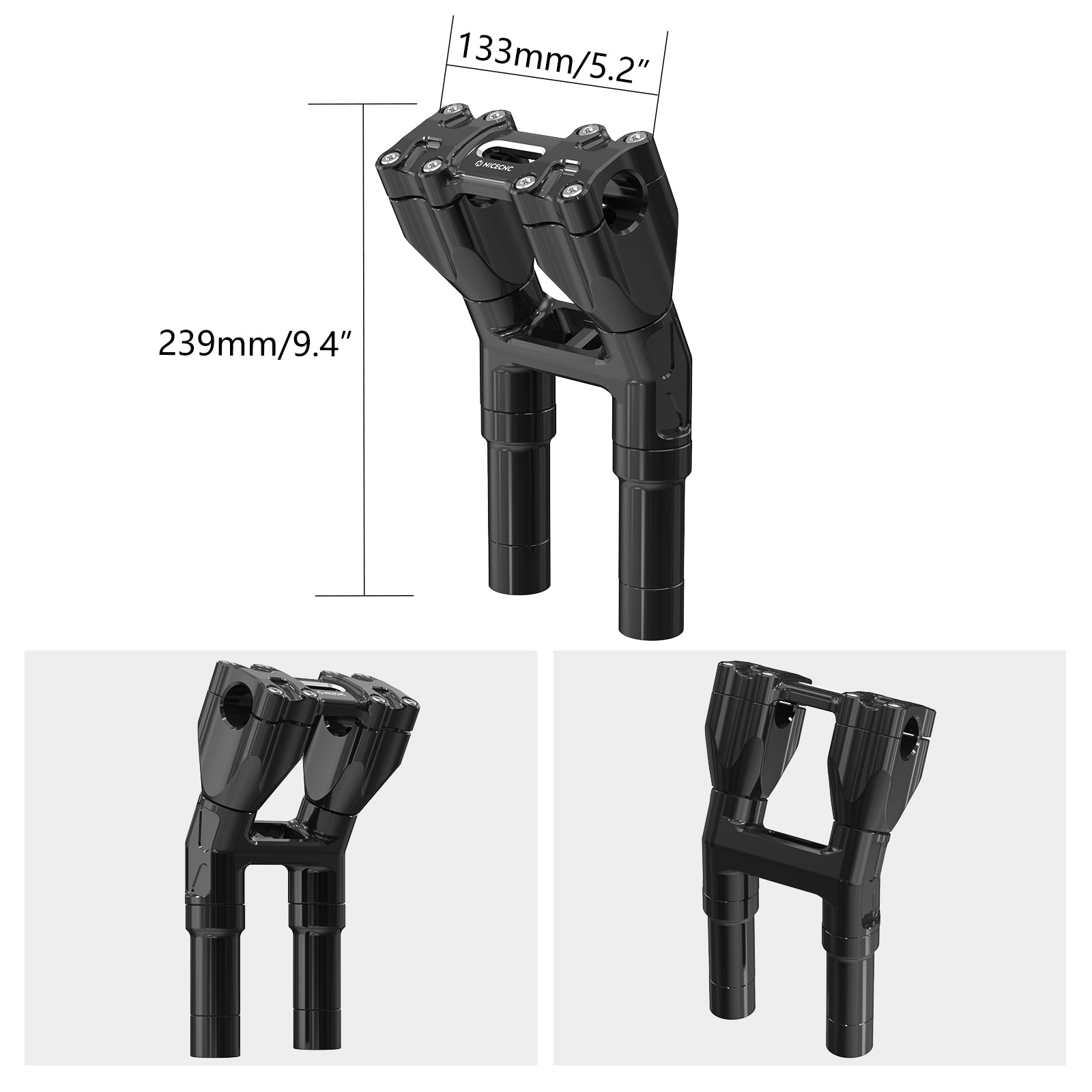 Modular Kickback Handlebar Riser For Harley Dyna Fat Street Bob Low Rider Super Glide