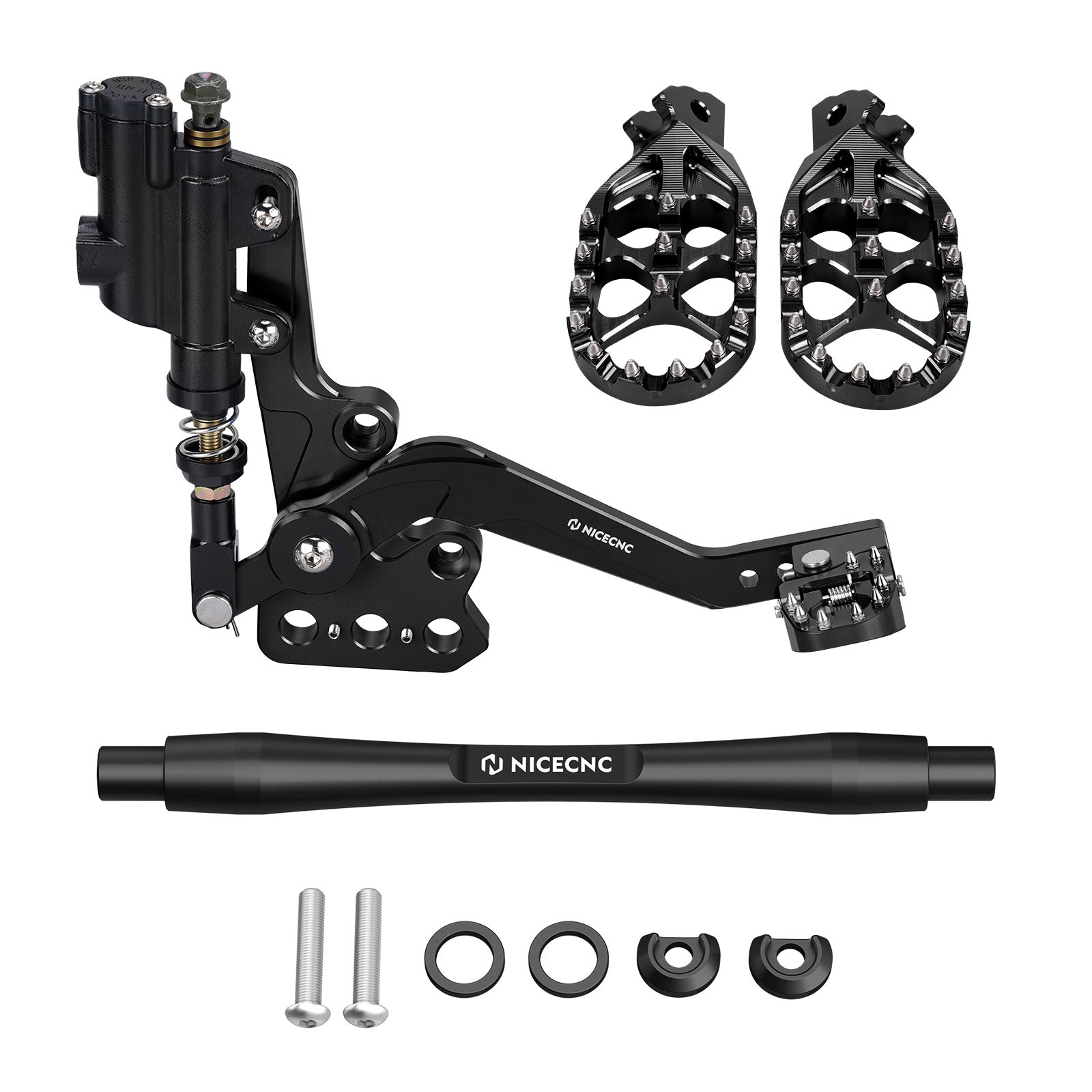 Hydraulic Rear Foot Brake + Enlarged Foot Pegs + Support Brace For Surron Light Bee X S