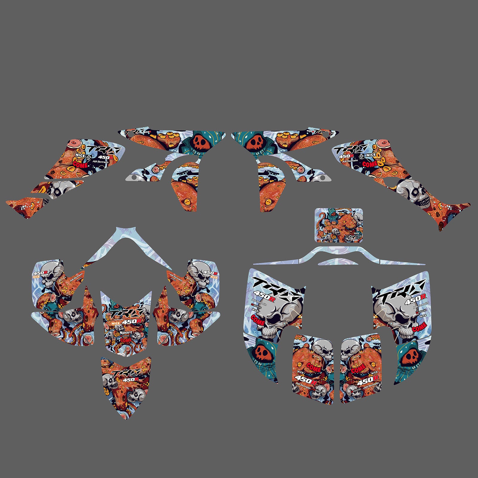 ATV Graphics Decals Stickers Kit For Honda TRX450R 2004-2008 / 2010-2016