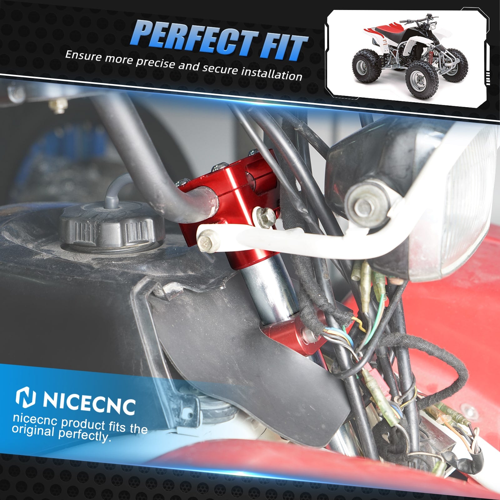 ATV Steering Stem Shaft w/ Mounting Holder For Yamaha Blaster 200