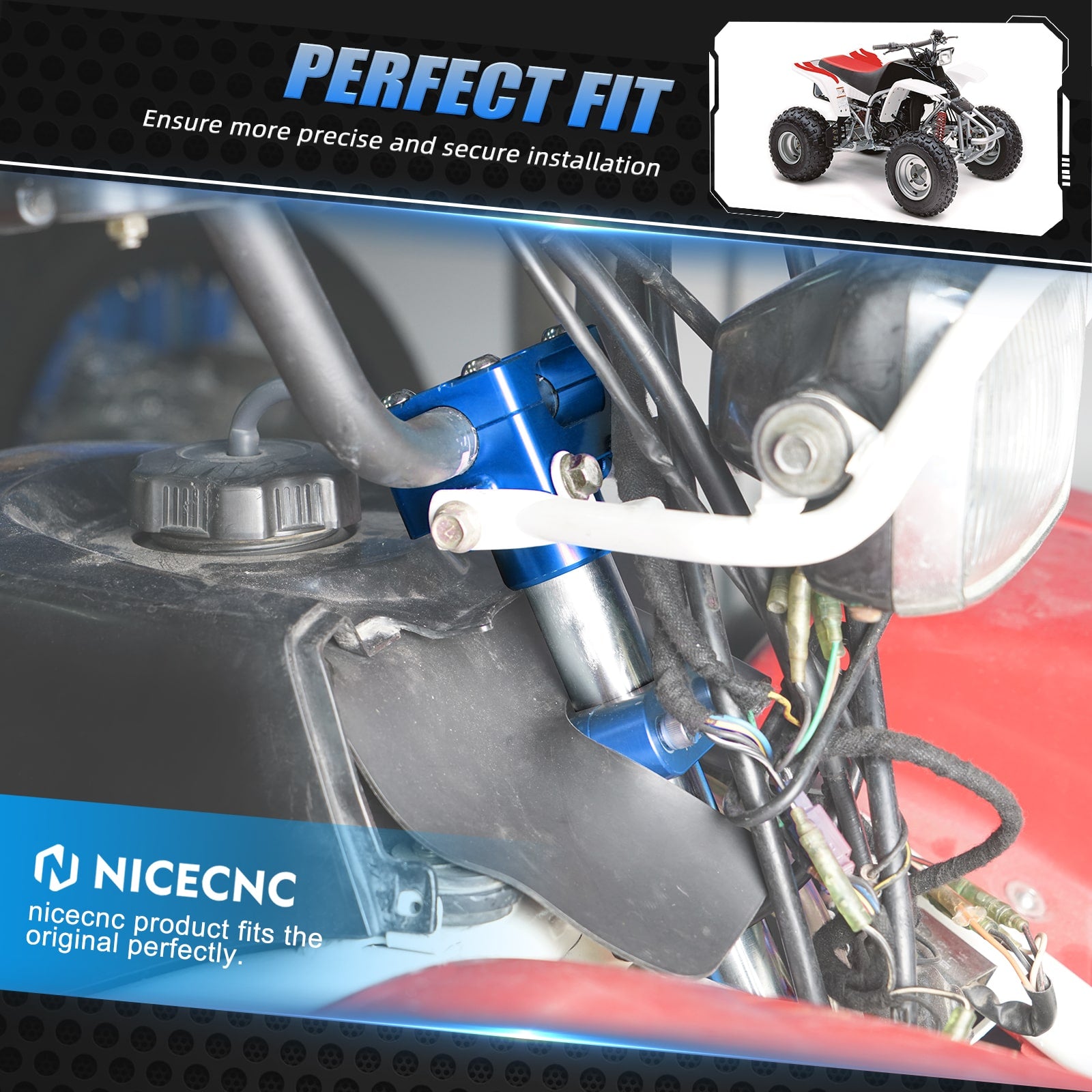 ATV Steering Stem Shaft w/ Mounting Holder For Yamaha Blaster 200