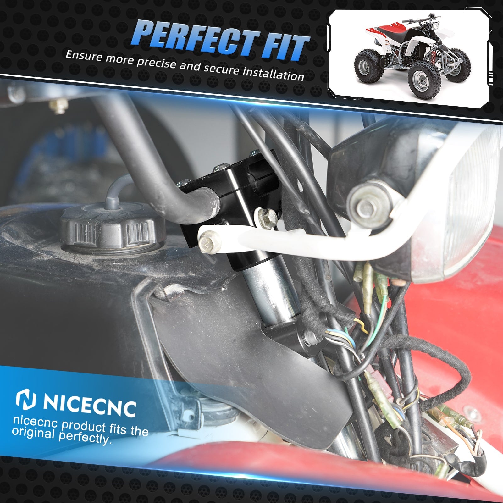 ATV Steering Stem Shaft w/ Mounting Holder For Yamaha Blaster 200