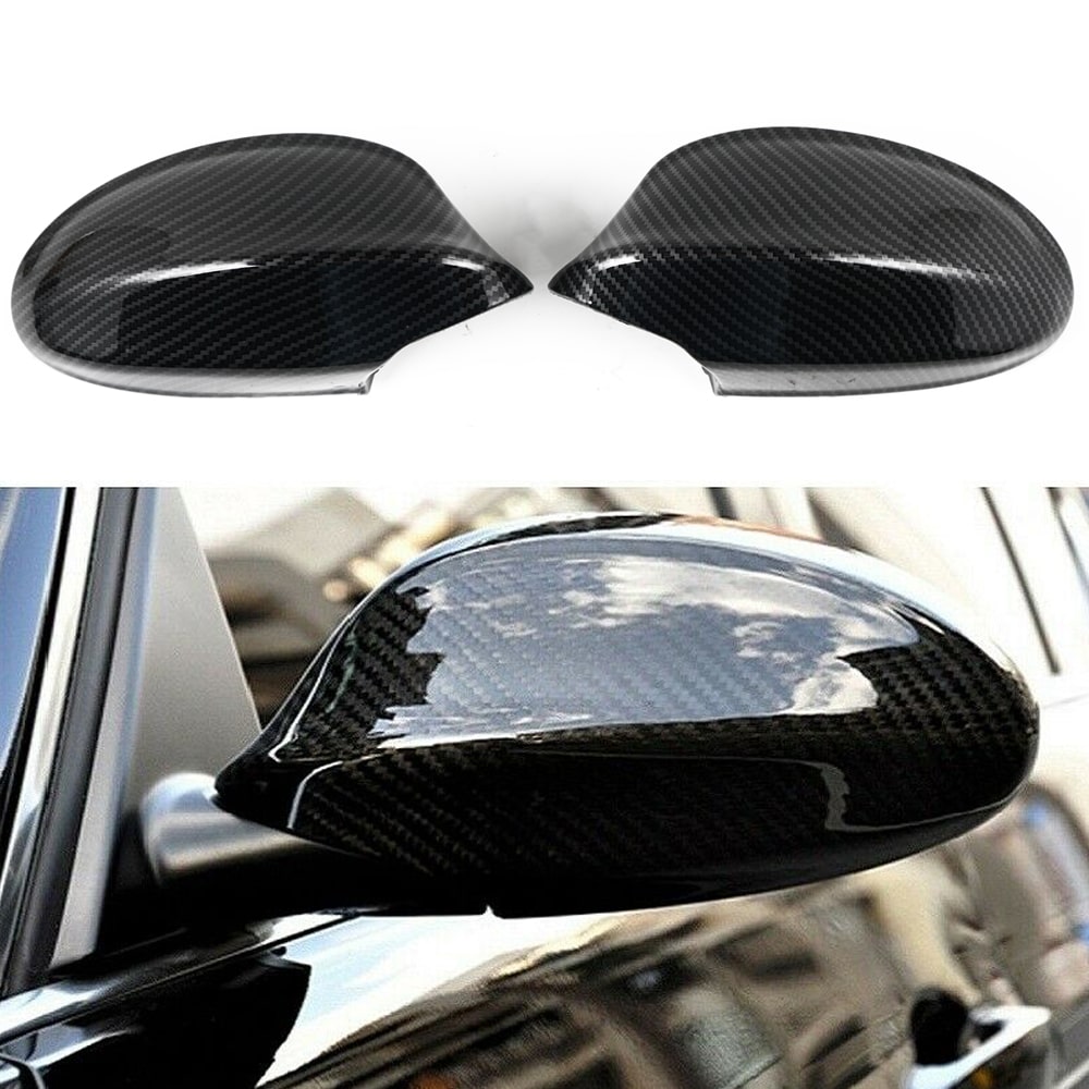 2PCS Carbon Fiber Style Side Mirror Cover Cap Shroud For BMW E90 E91 330i 335i 2005-2008