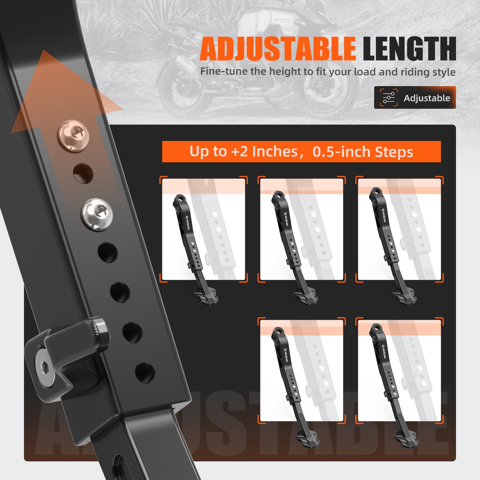 Adjustable Side Stand Kickstand For BMW R 1300 GS 2024–2025