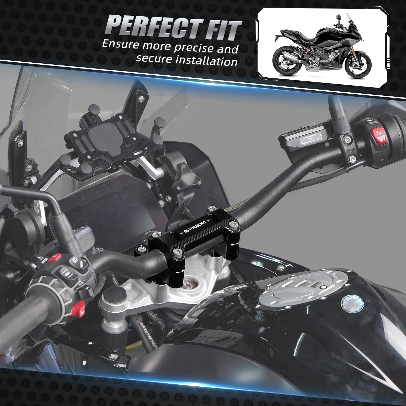 Handlebar Riser For BMW R1200GS Adventure 2014-2018 R1250GS Adventure 2019-2024