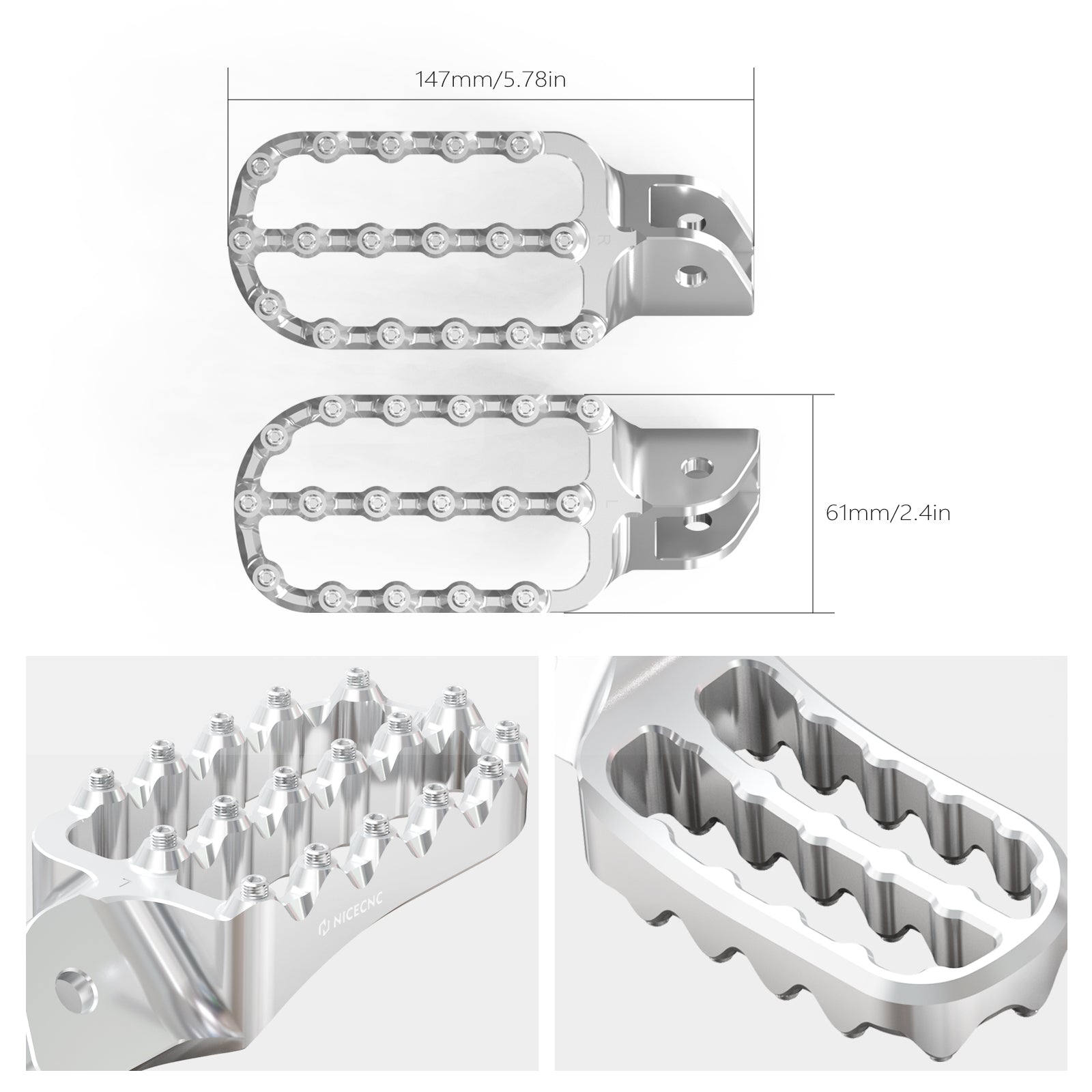 Enlarged Wide Foot Pegs Footrest For BMW R1200GS Adventure 2013-2018 R1250GS Adv 2019-2024
