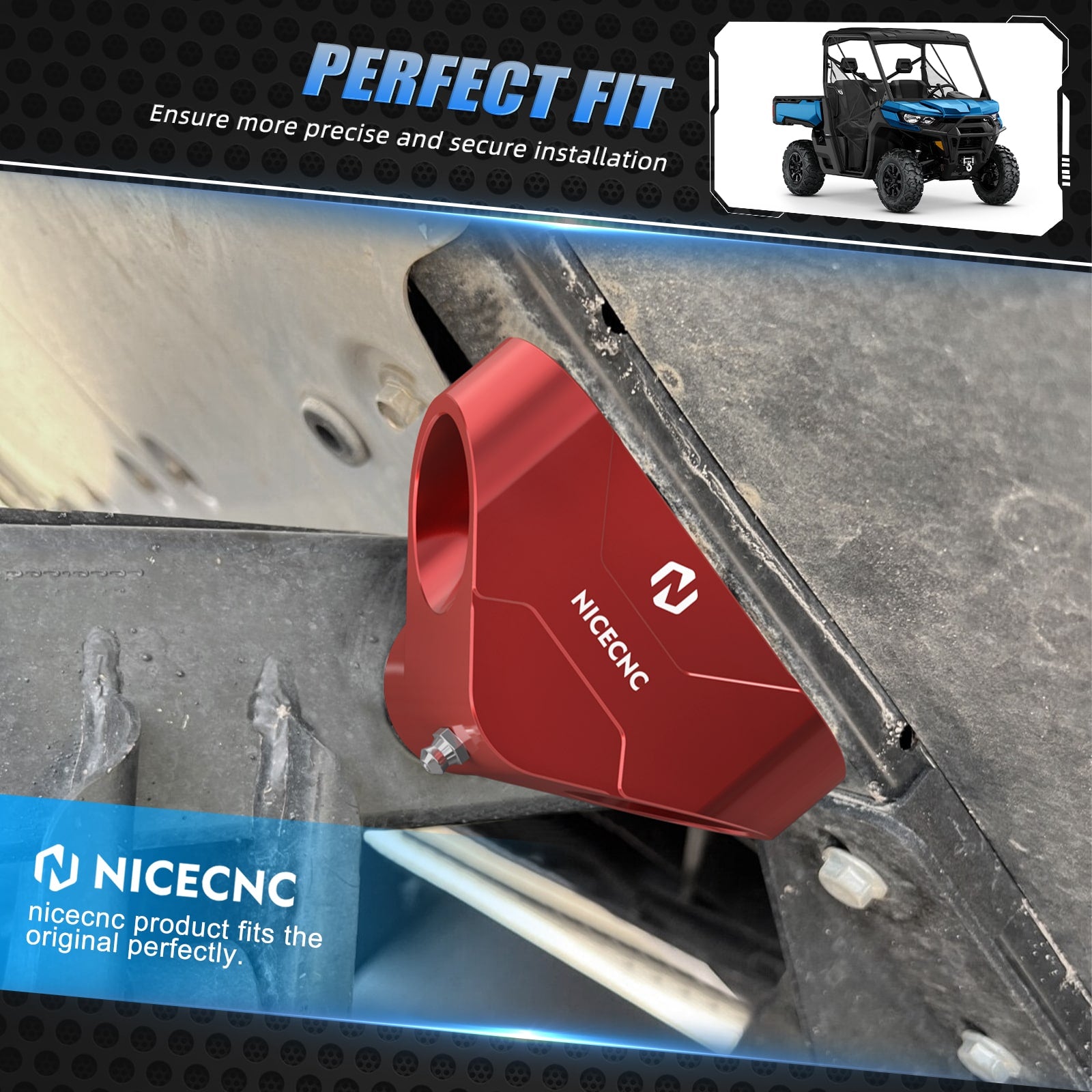 Pair Bed Hinges Set Support Pivot For Can-Am Defender HD10 HD9 HD8 HD7 HD5 Commander