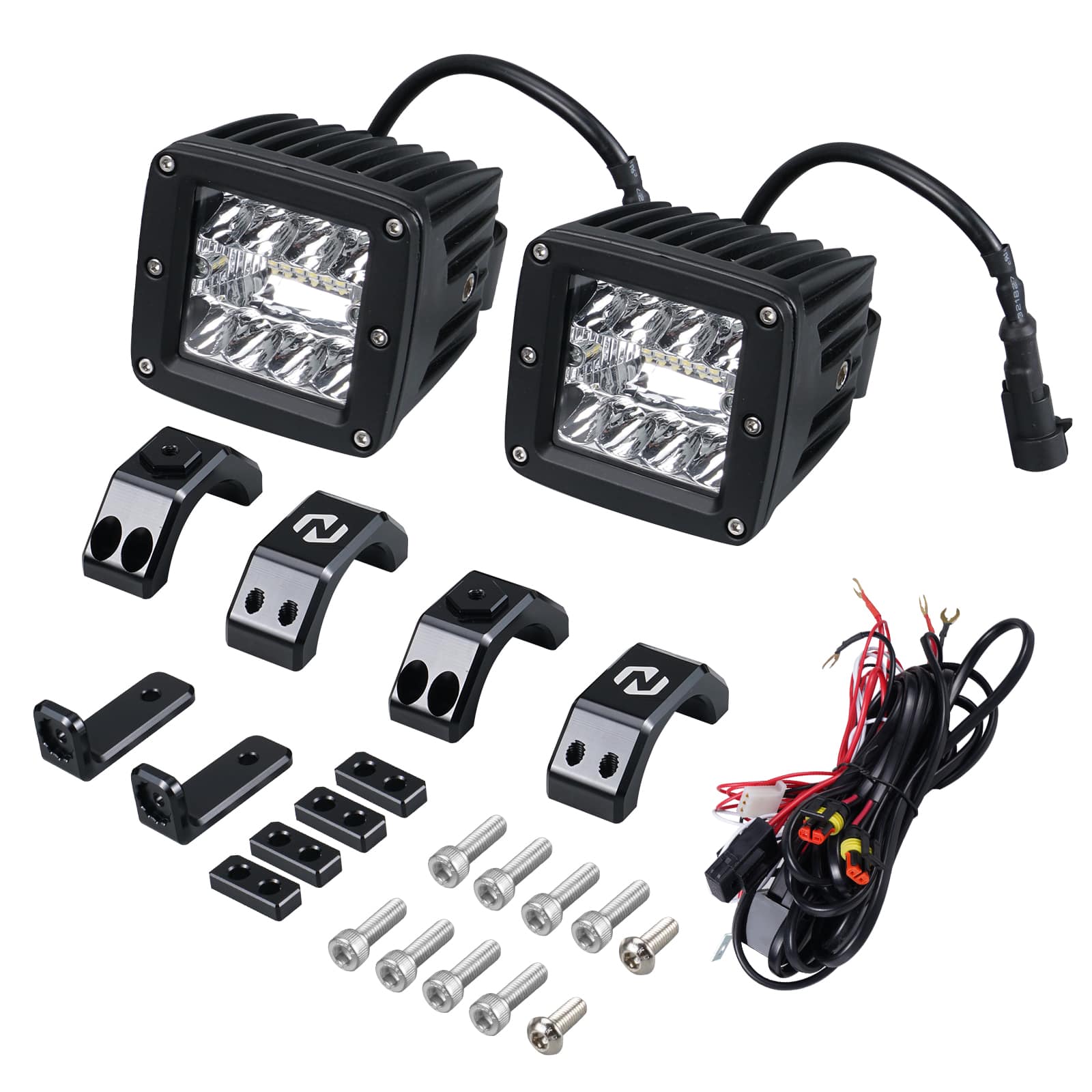 UTV Backup Rear Pillar LED Work Lights w/Brackets For Can-Am Maverick X3 2017-2023