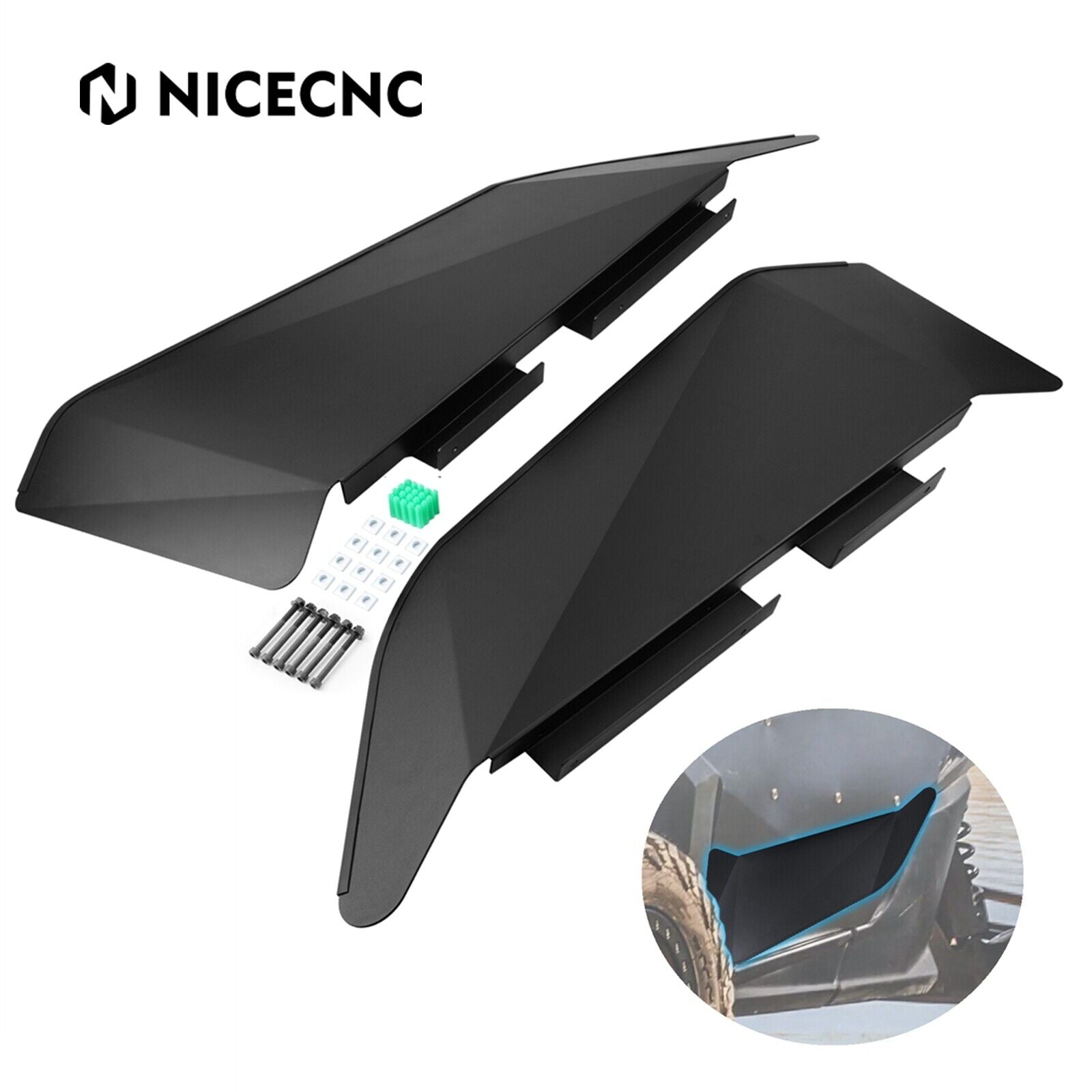 Left + Right Lower Door Inserts Panels Protection Guard Kit For Can-Am X3 2018-2023