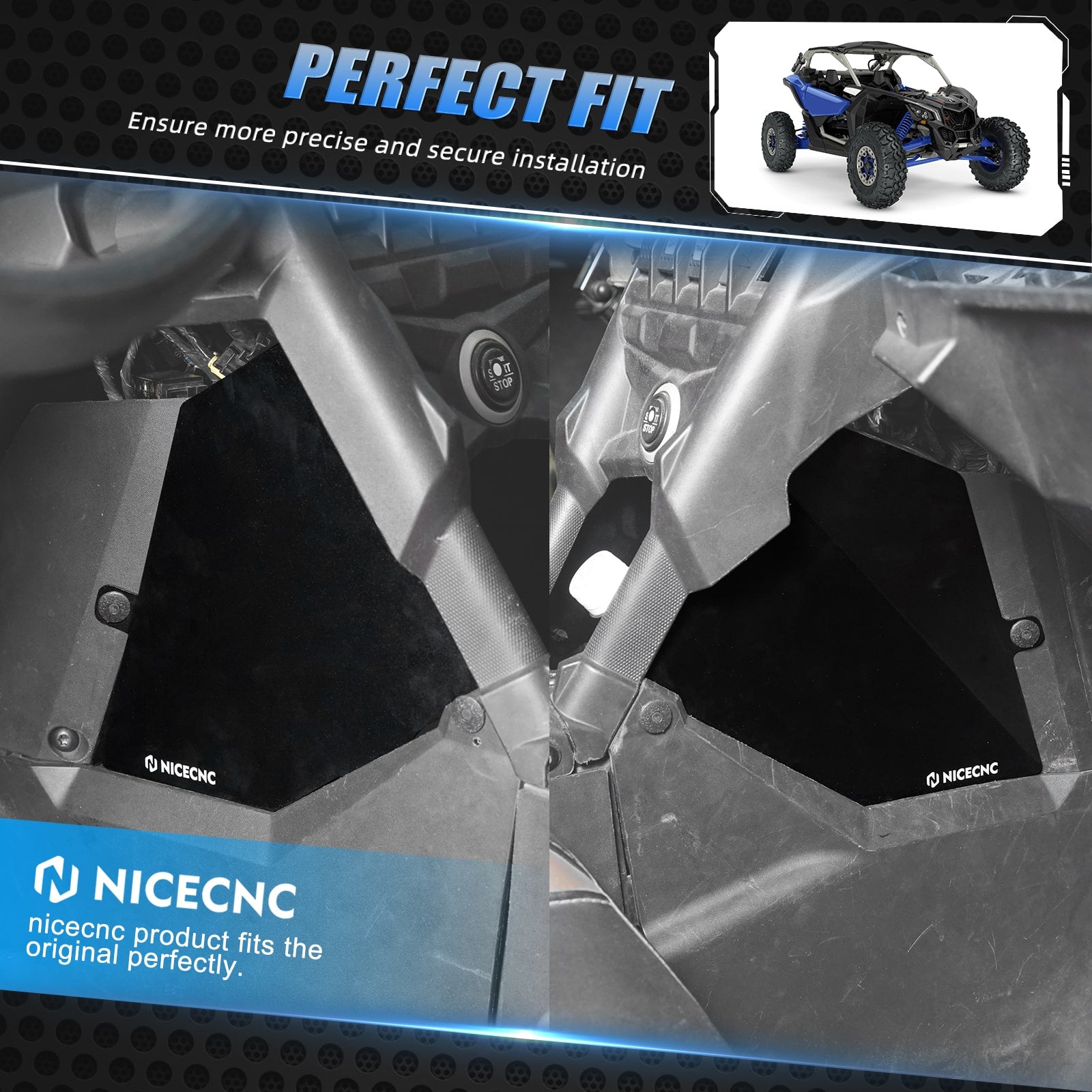 Pair UTV Glove Box Enclosure Panels Protection Covers Kit For Can-Am Maverick X3