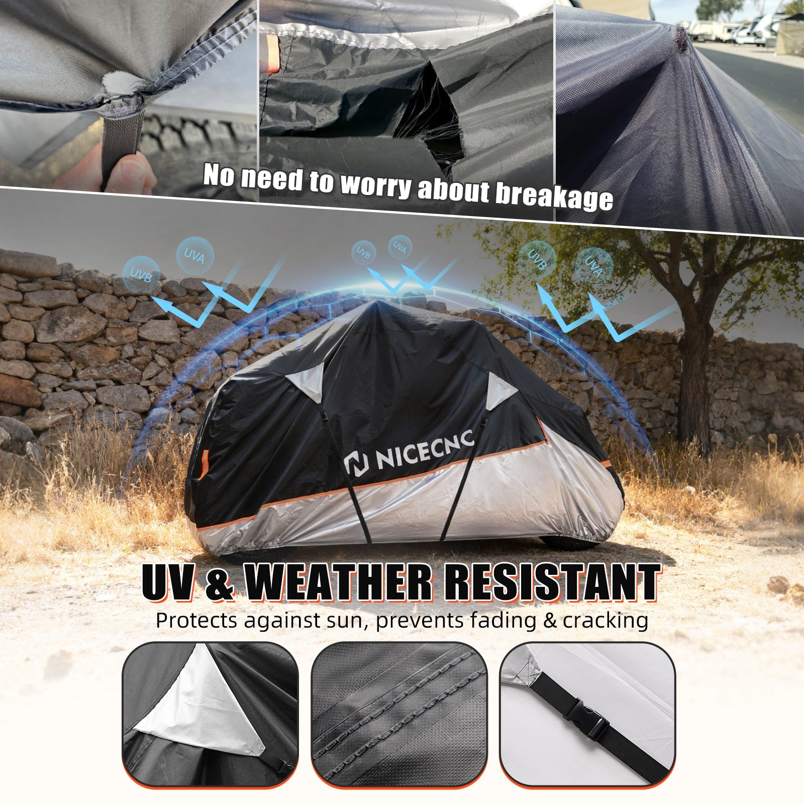 UTV Cover 420D Oxford Heavy Duty For Can-Am X3 Commander 1000 (133"x75"x62")