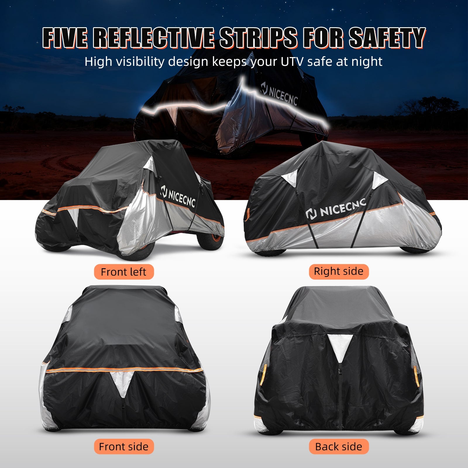 UTV Cover 420D Oxford Heavy Duty For Can-Am X3 Commander 1000 (133"x75"x62")