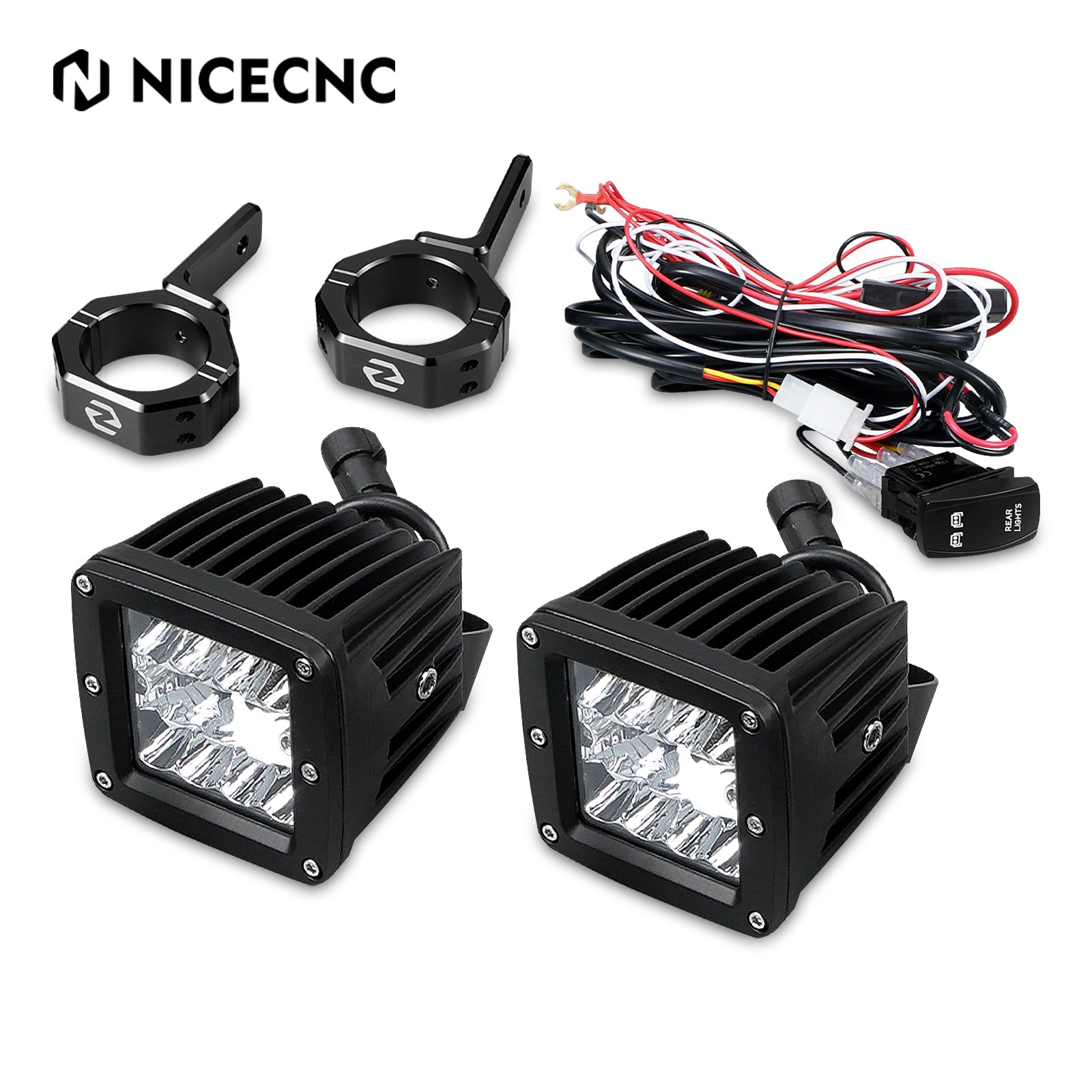 20W UTV LED Combo Beam Work Lights Kit For Can Am X3 Polaris RZR XP 1000
