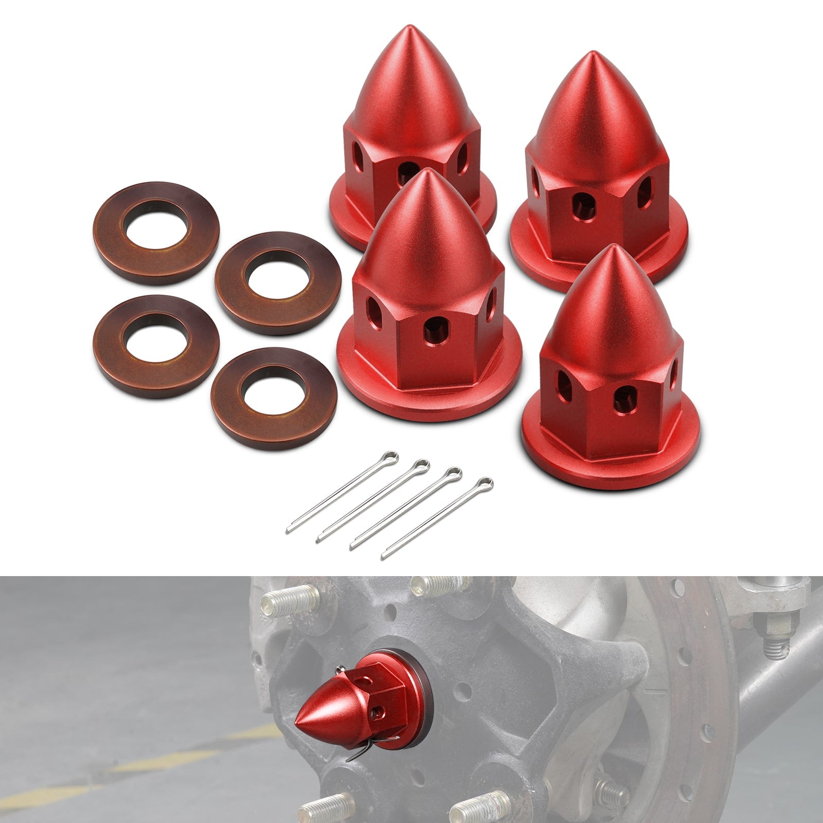 Can-Am X3 Maverick Trail Traxter Wheel Hub Cap Castle Nuts Kit