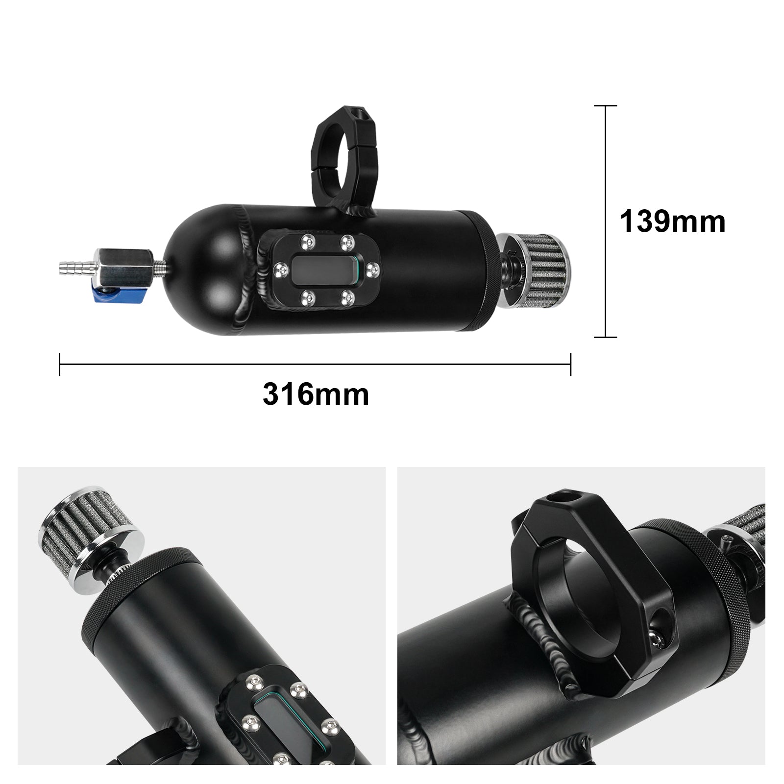 UTV Transparent Catch Can Oil Tank w/Internal Baffle For Can-Am Maverick X3 Turbo