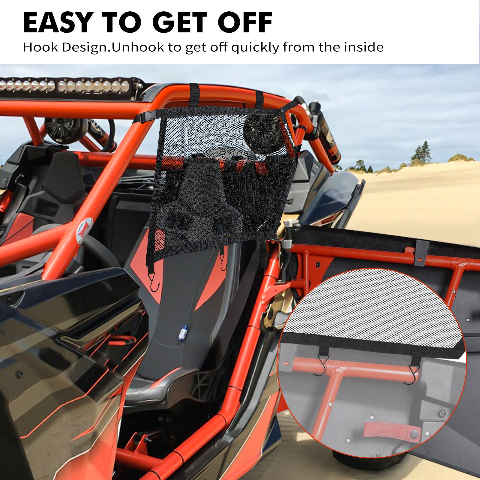 UTV Side Window Shade Shield Nets Sunshade Mesh For Can-Am X3